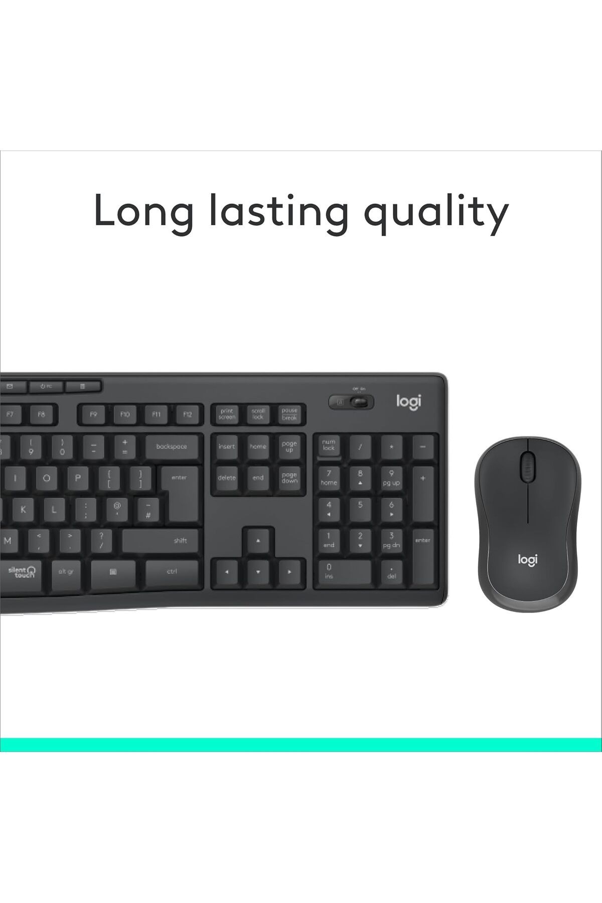 logitech-مجموعة لوحة المفاتيح والماوس اللاسلكيين MK295 الصامتين بتقنية SilentTouch 7