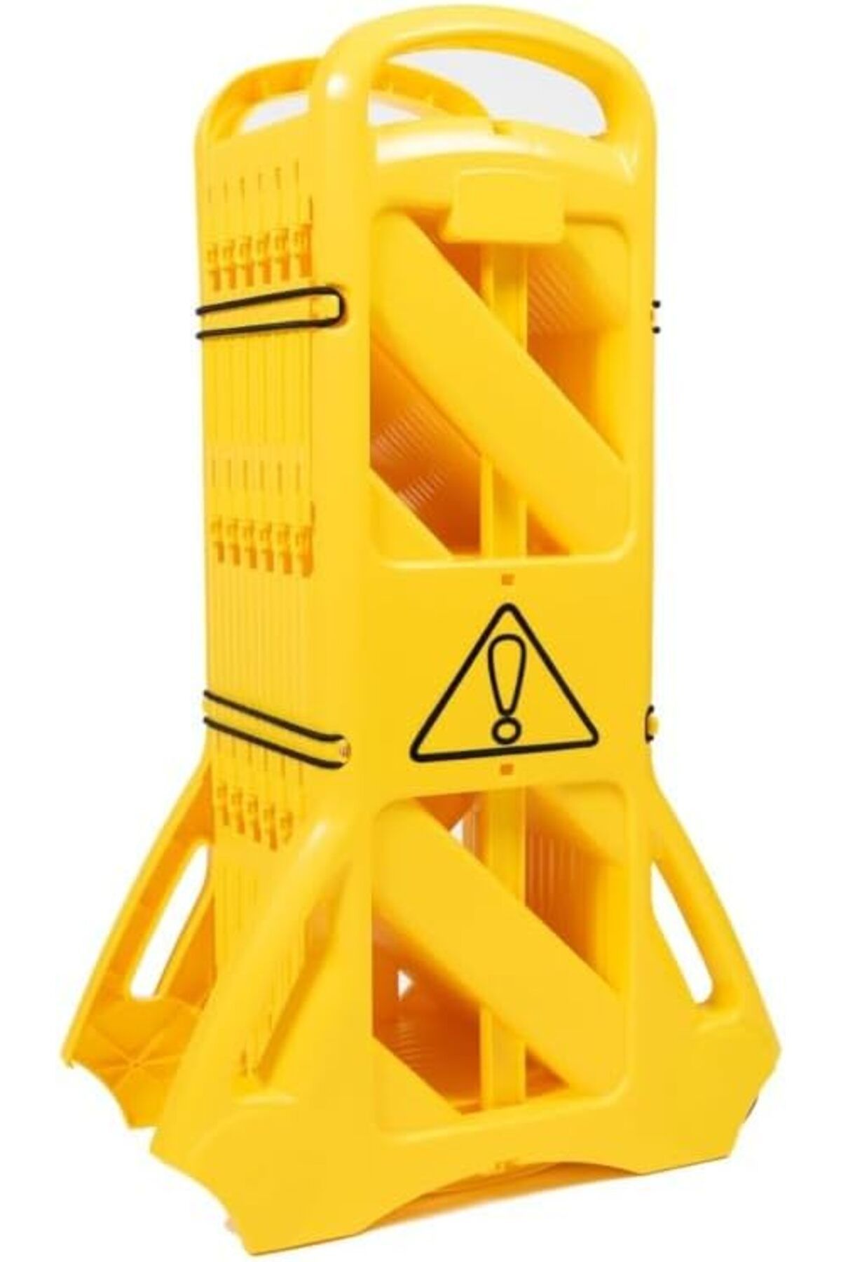 Generic-Expandable Safety Barrier, Portable Yellow Warning Barricade, Folding Crowd Control Gate with Warnin 1