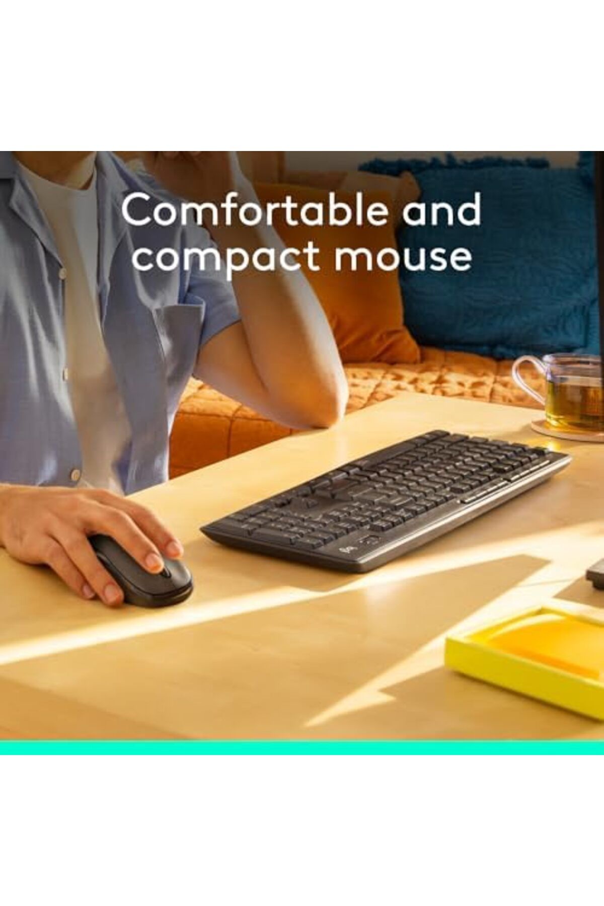 logitech-مجموعة لوحة المفاتيح والماوس اللاسلكيين MK295 الصامتين بتقنية SilentTouch 4