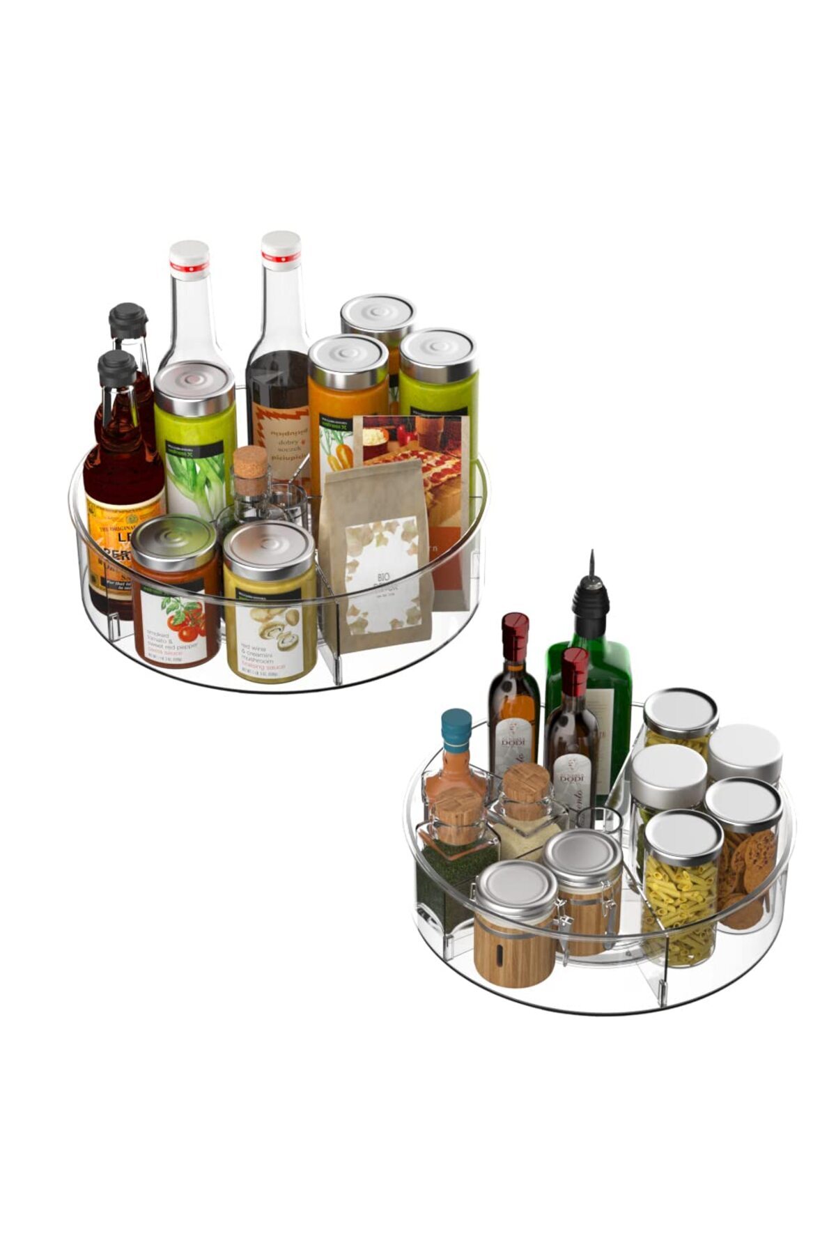 COOYA-Rotating Turntable Storage Container,Rotating Organizer Spinning Organizer Bin for Kitchen Cabinet 8