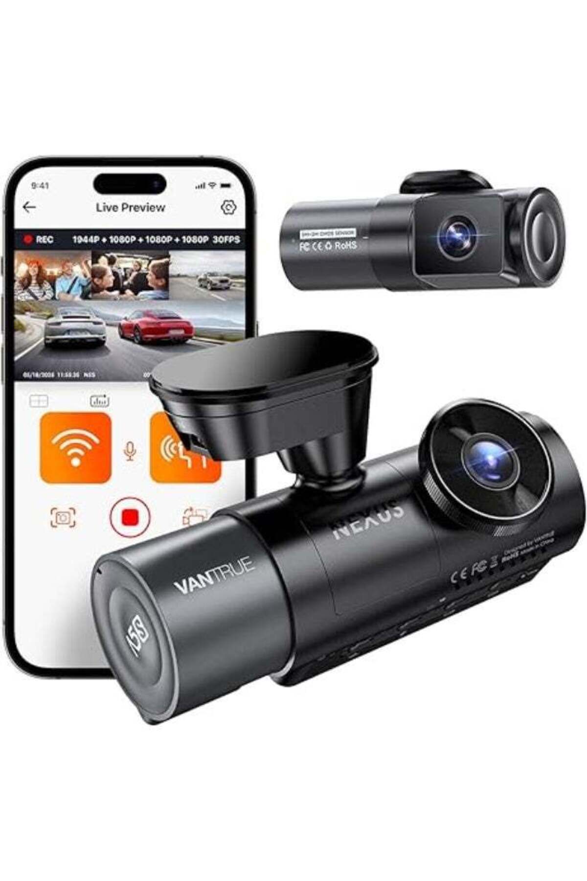 VANTRUE-N5S 4 Channel WiFi 360 Degree Dash Cam 1