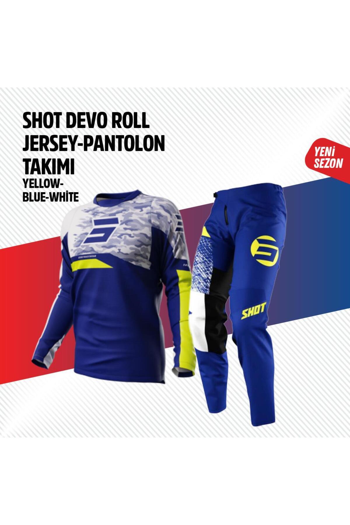 Shot Mavi Beyaz Jersey Pantolon Takımı