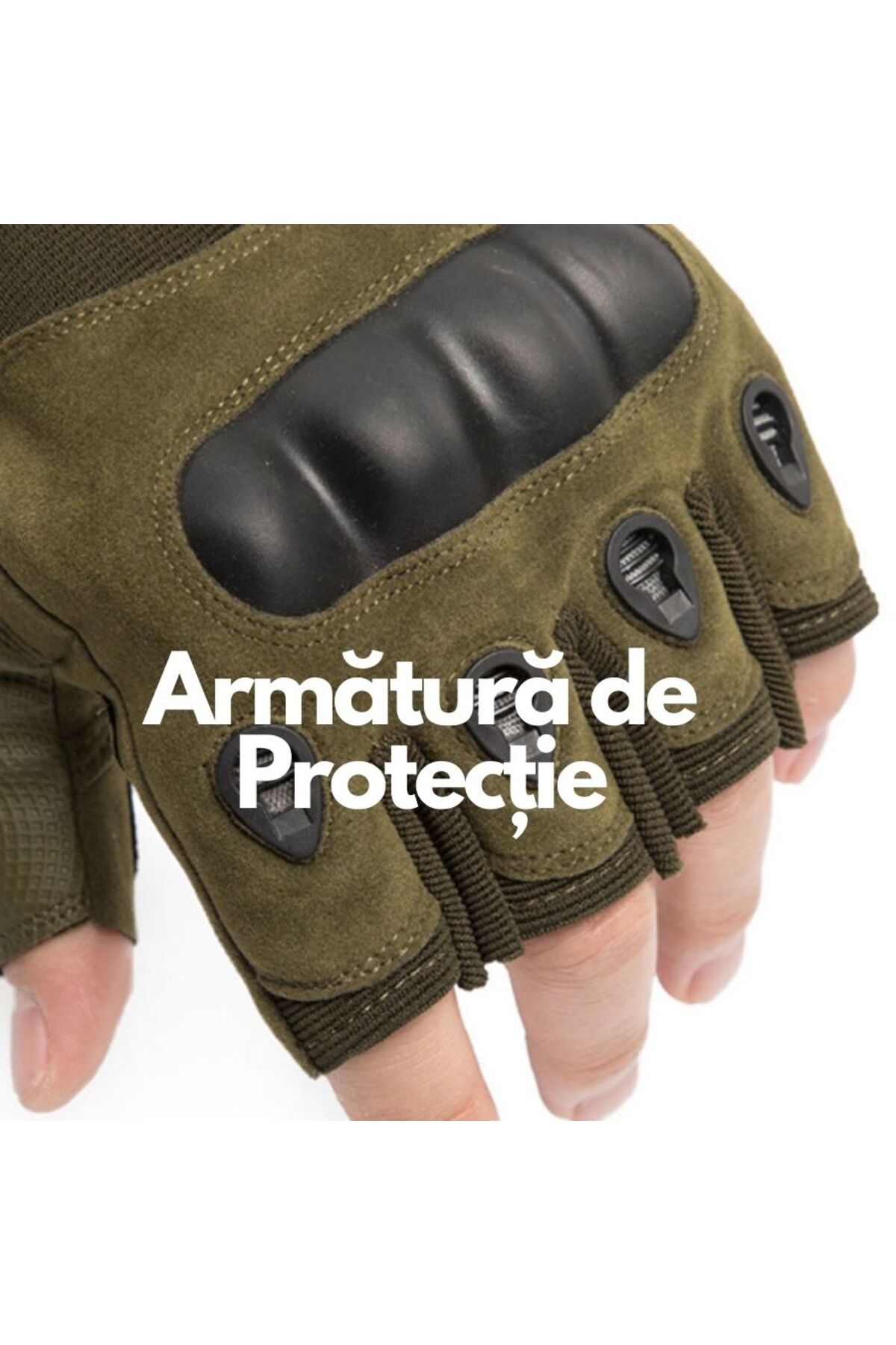 Hipolar-Tactical Fingerless Gloves, Sizes M-L-XL, Protective Armor, Adjustable with Velcro 3