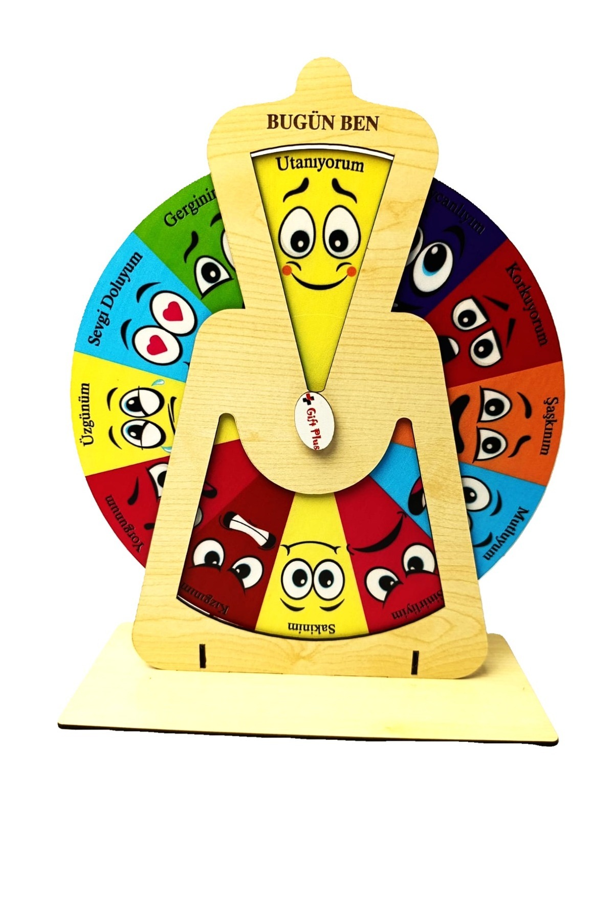 gift plus Ahşap Duygu Çarkı-Bugün Ben Eğitici Ahşap Duygu İfade Oyunu Montessori Uyumlu fotoğrafı 4 (önizleme)