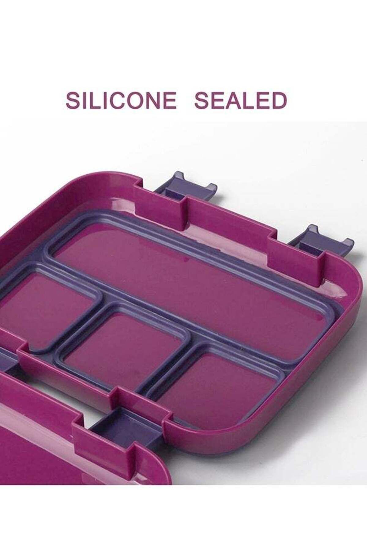 COOYA-1200 Ml Lunch Box ,With 4 Compartments Portable , Waterproof Eco-Friendly Bento PP 4