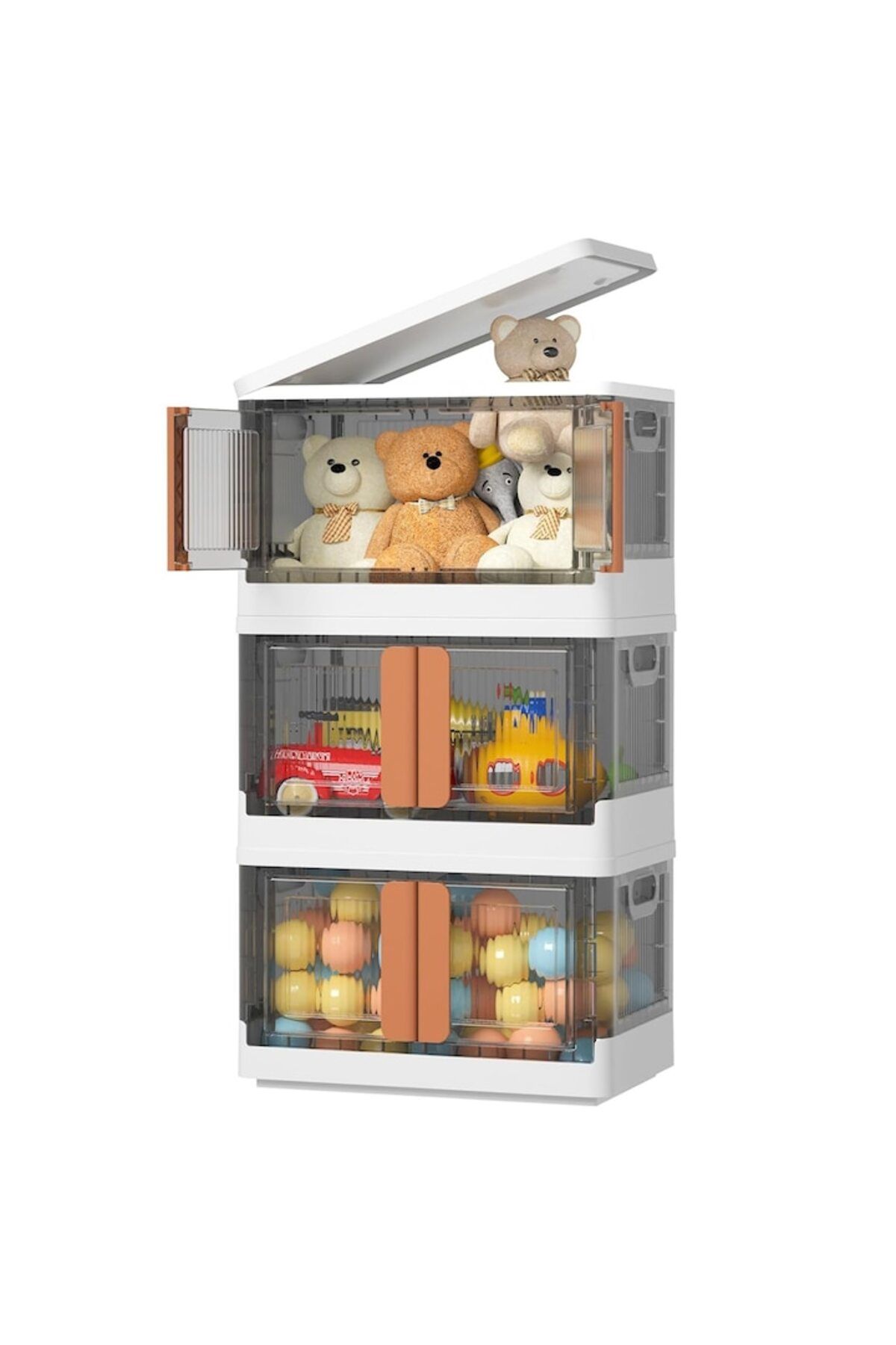UIQ-Set 3 foldable and stackable storage boxes UIQ®, with lid, reinforced edges, handle, durable materi 3
