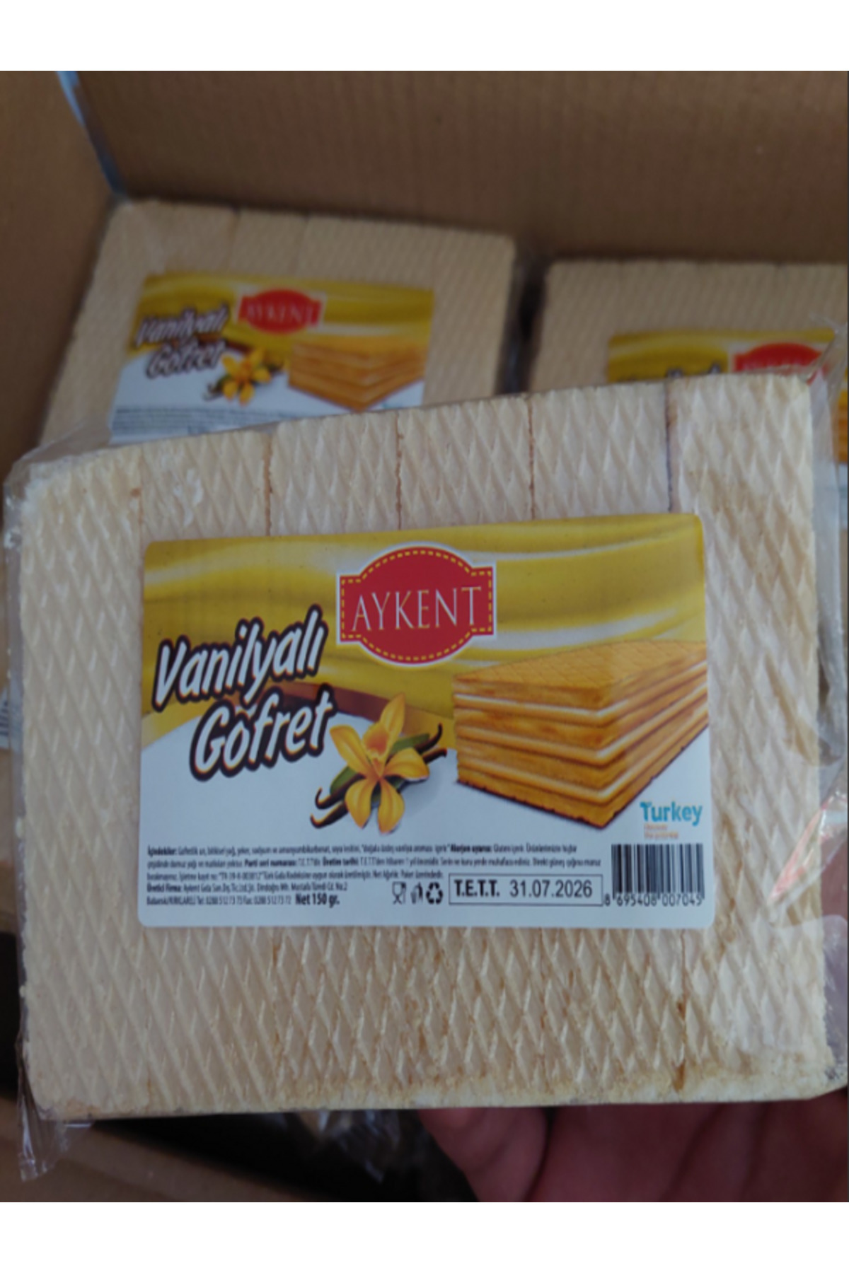 Aykent Vanilyalı Gofret 150g*24 adet