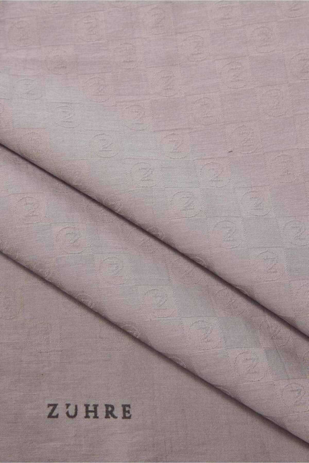Zühre-Monogram Patterned Gray Seher Shawl 0106 2