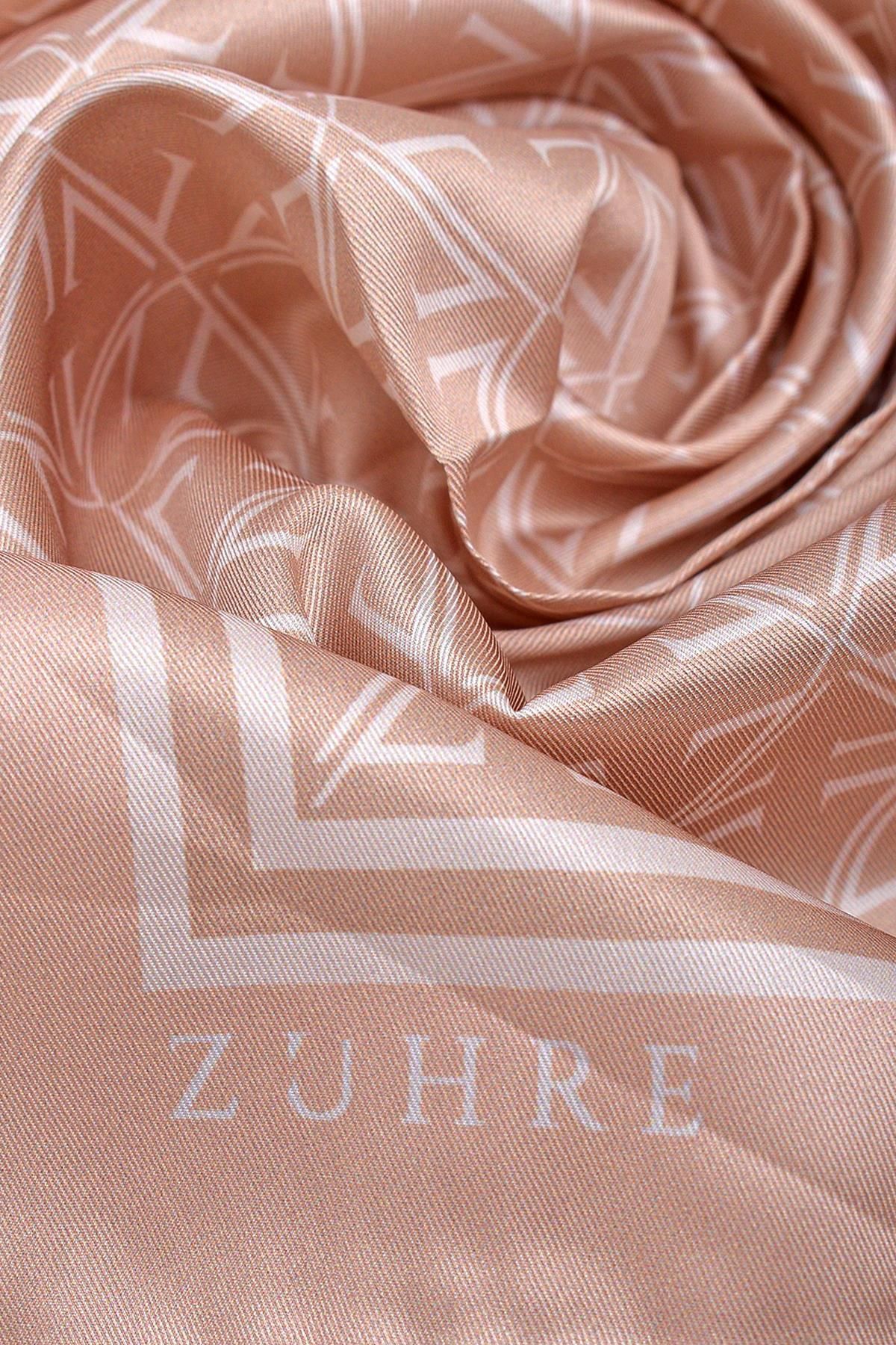Zühre-وشاح من نسيج قطني من البوليستر منقوش مونوغرام 0081 V20 2