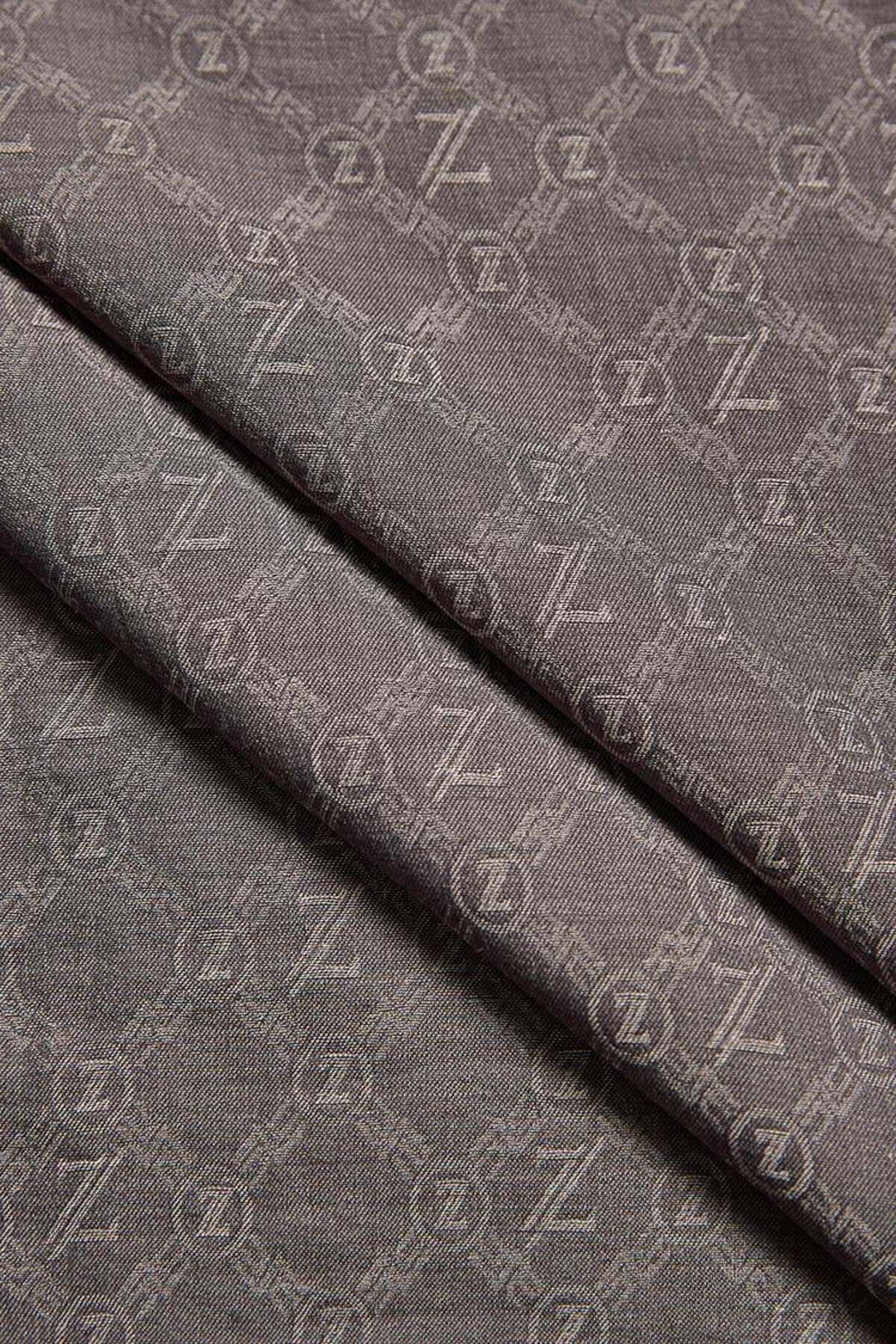 Zühre-Monogram Patterned Mink Greenhouse Shawl 0021 2