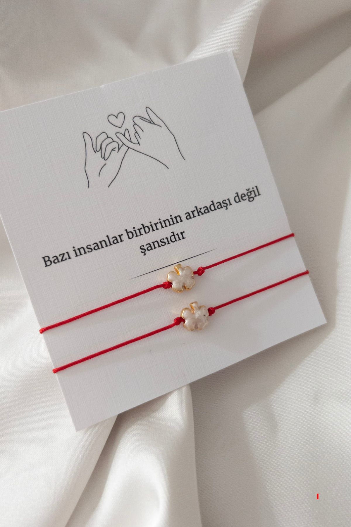 Narflake-Set of 2 Handmade Lucky Clover Bracelets – Red String Friendship Bracelets 1