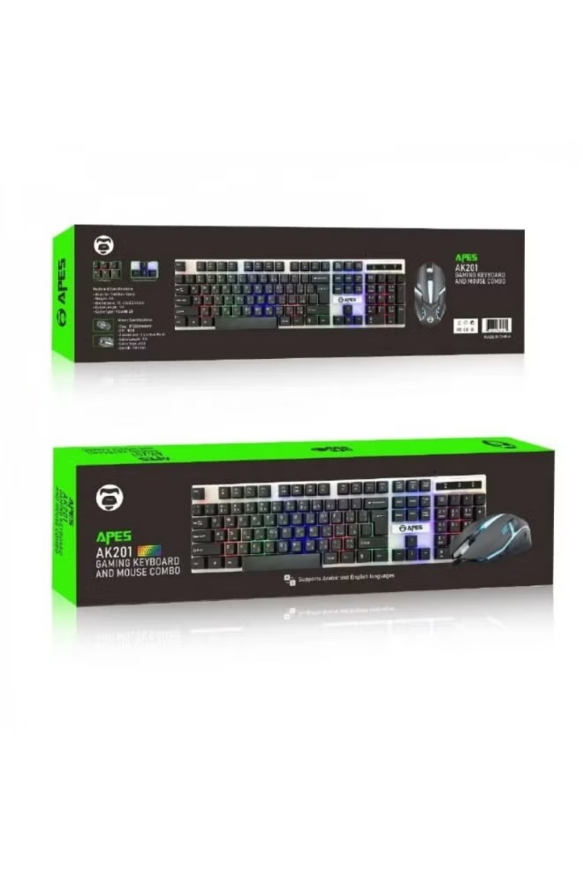 APES-Gaming Keyboard and Mouse Combo – LED Backlit, High Precision Control Set 2