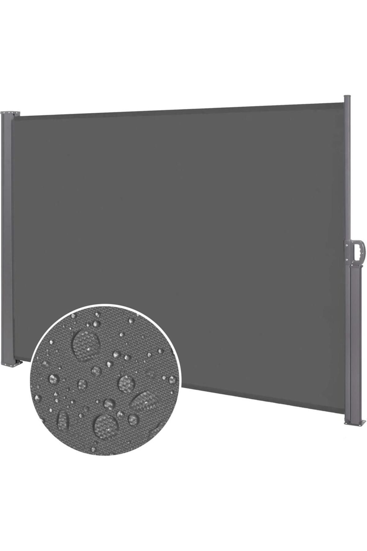 SERSIMO-Side privacy screen, extendable, fixing system included, 200x300cm, dark grey 5