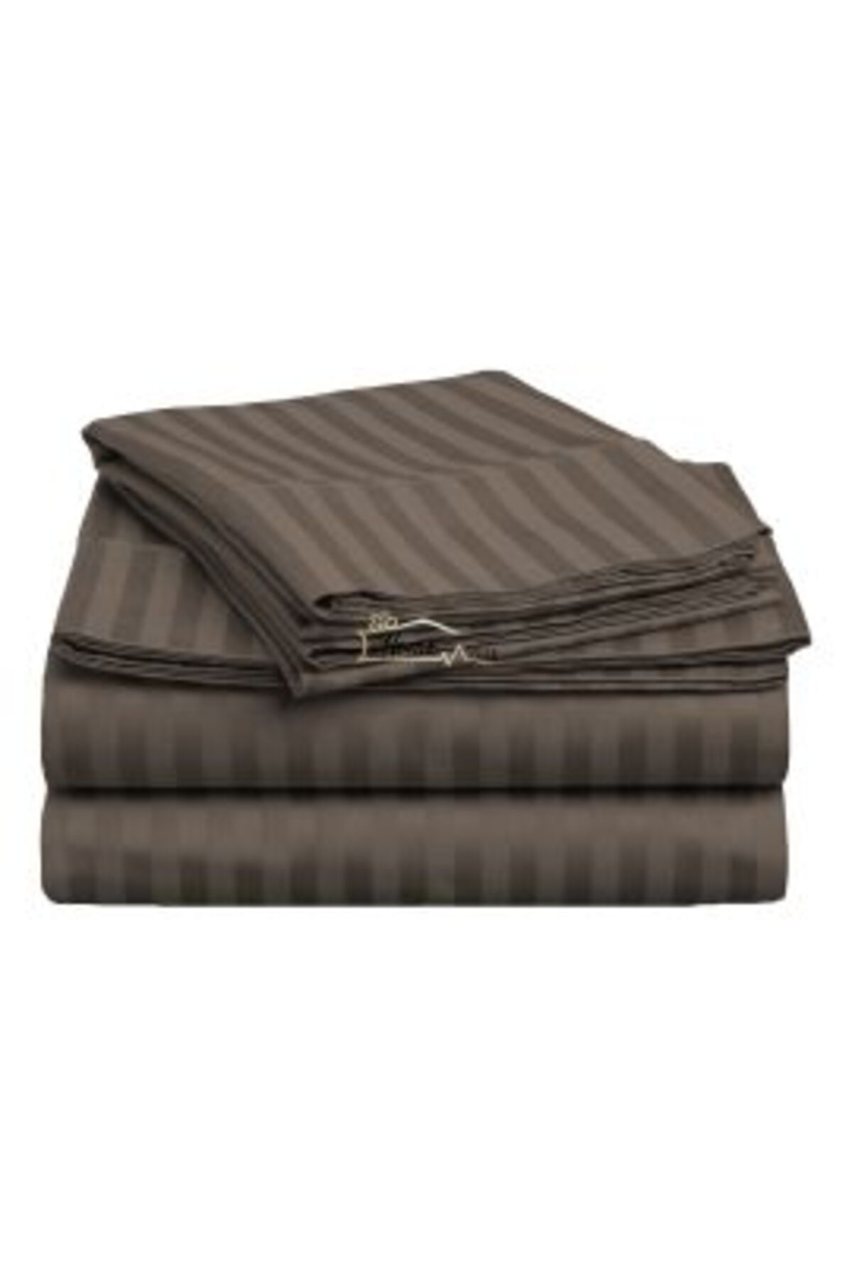 HomePuls-Bed Sheet with Elastic Damask Cotton 100% 1 cm Stripe, 210 x 250 cm, Suitable for 160 x 200 cm Mattr 1