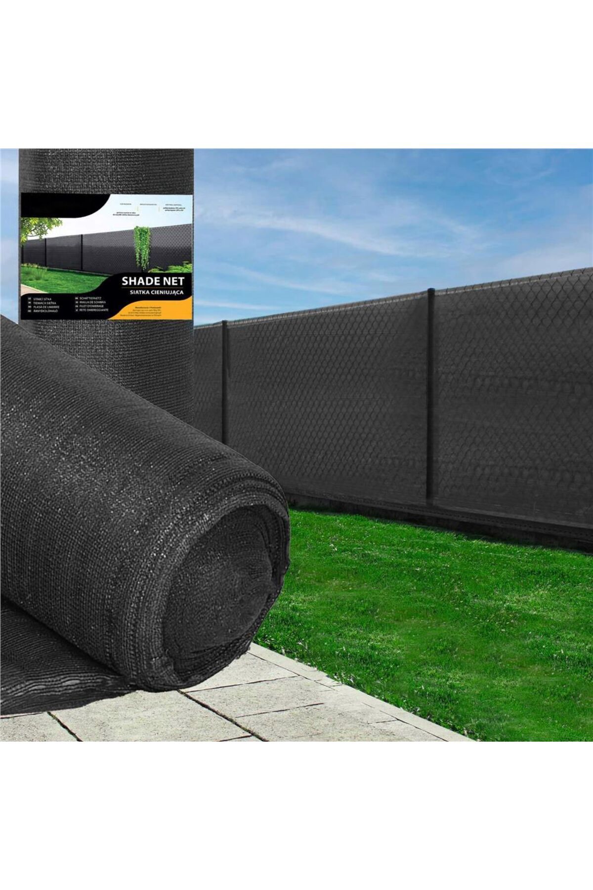 SERSIMO-Shade and privacy net for fence, 1.5m width, 25m length, 185g density, gray 8