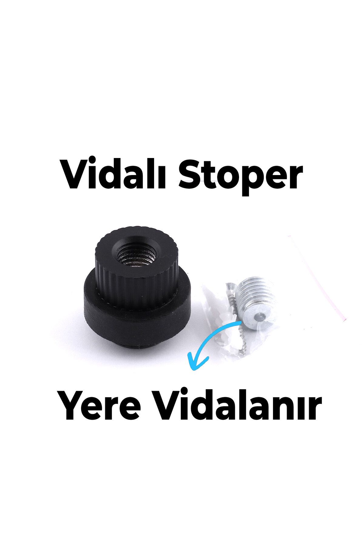 Badem10-Door Stopper Buffer Black Screw-In Metal Handle Holder Six Handle Window Stop Wedge Sliding Door 4