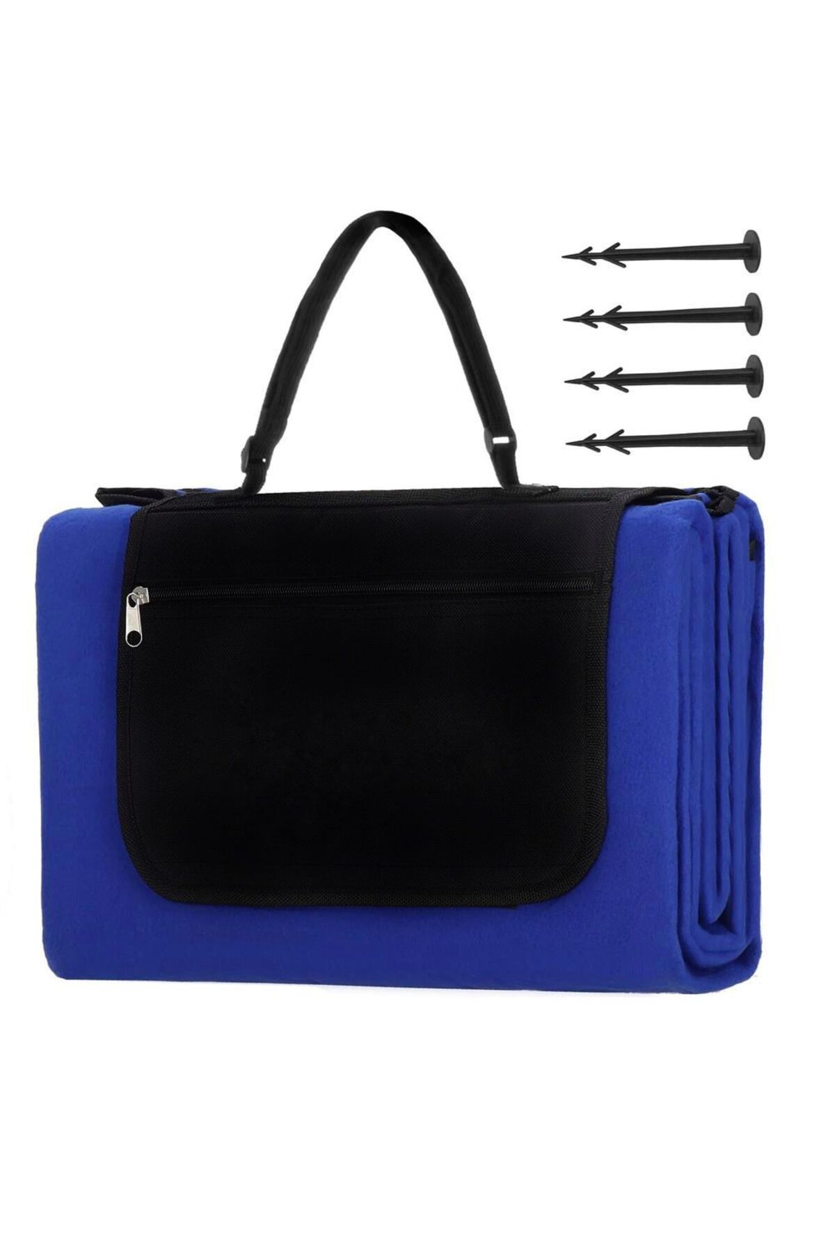SERSIMO-Picnic or beach blanket, with insulating foil and handle, 150x200cm, cobalt blue 8