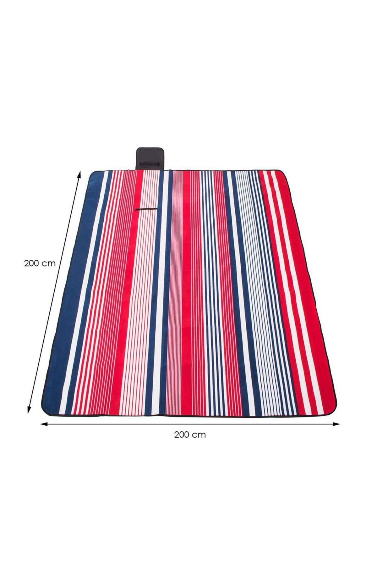 SERSIMO-Picnic or beach blanket, with insulating foil and handle, 200x200cm, blue red 8