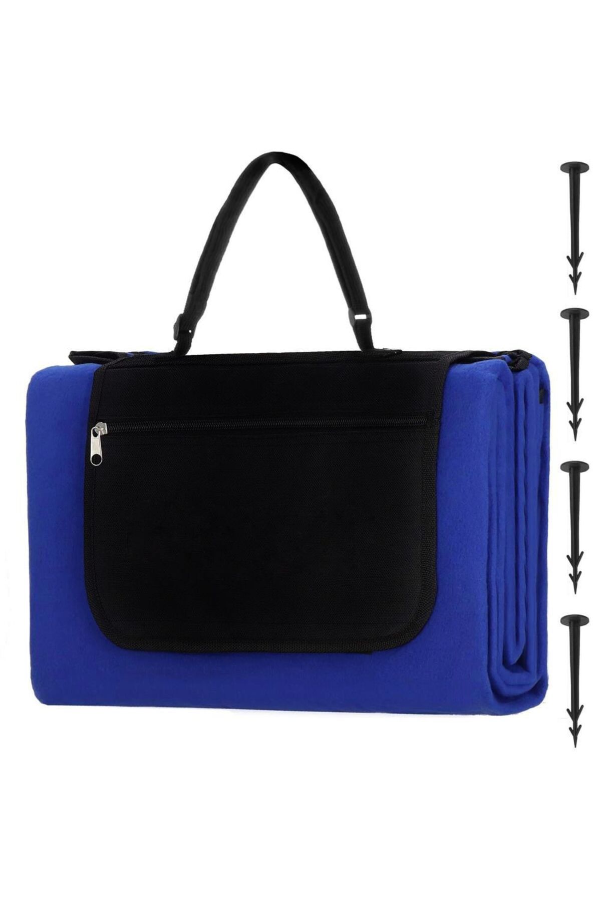 SERSIMO-Picnic or beach blanket, with insulating foil and handle, 150x200cm, cobalt blue 7