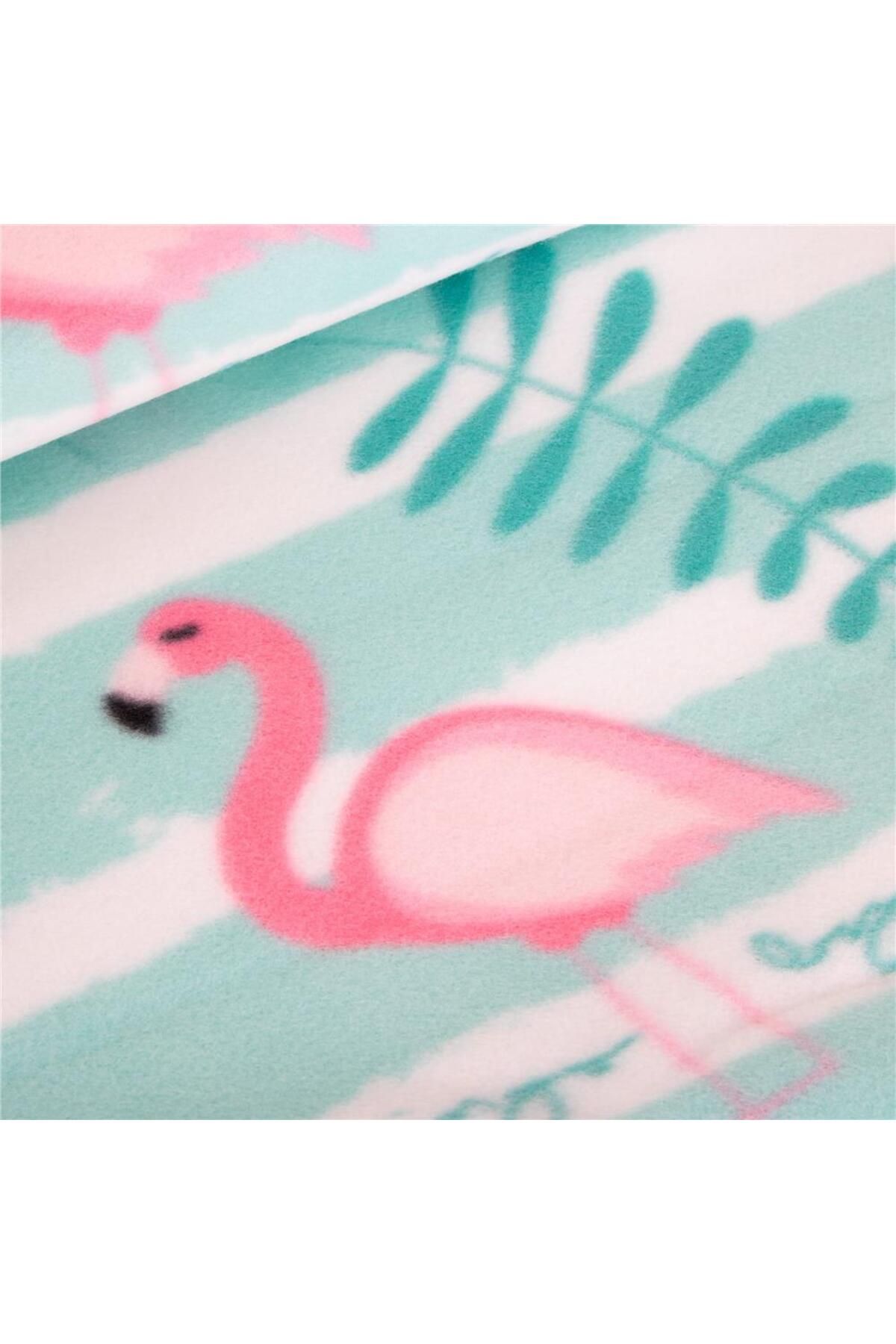 SERSIMO-Picnic or beach blanket, with insulating foil and handle, 200x200cm, flamingo, pink green 5