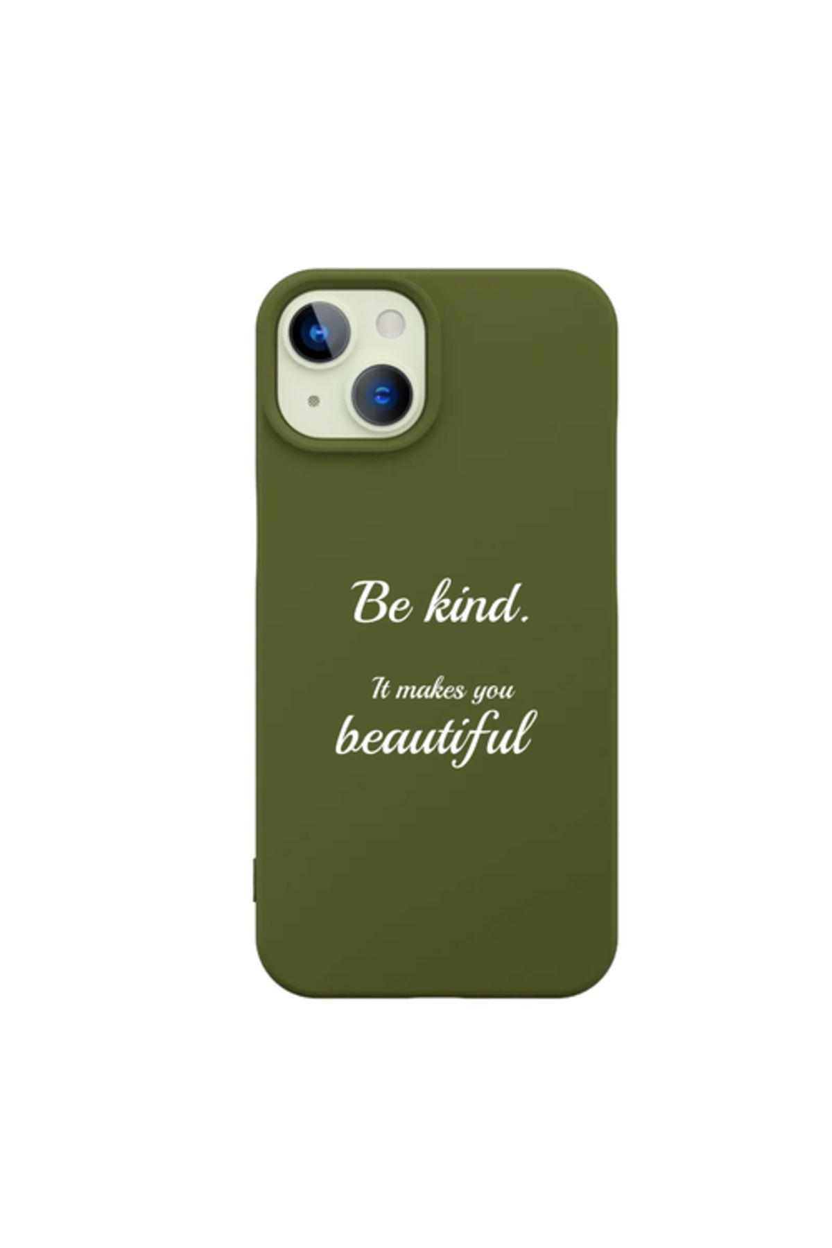 OEM-Protective case compatible with iPhone 13 and 14 - Be Kind - Army Green 1