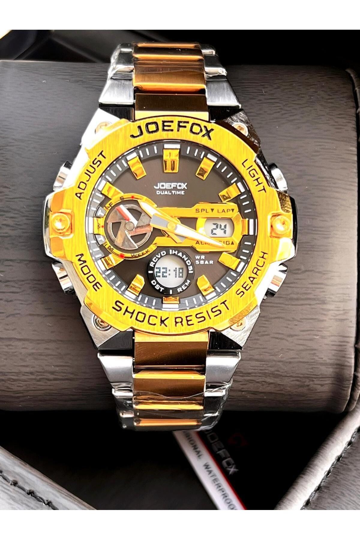 Joefox-Steel Cord Digital and Analog 2 Year Guarantee 3 Atm Water Resistant Men Wristwatch Joe.Cl11 3