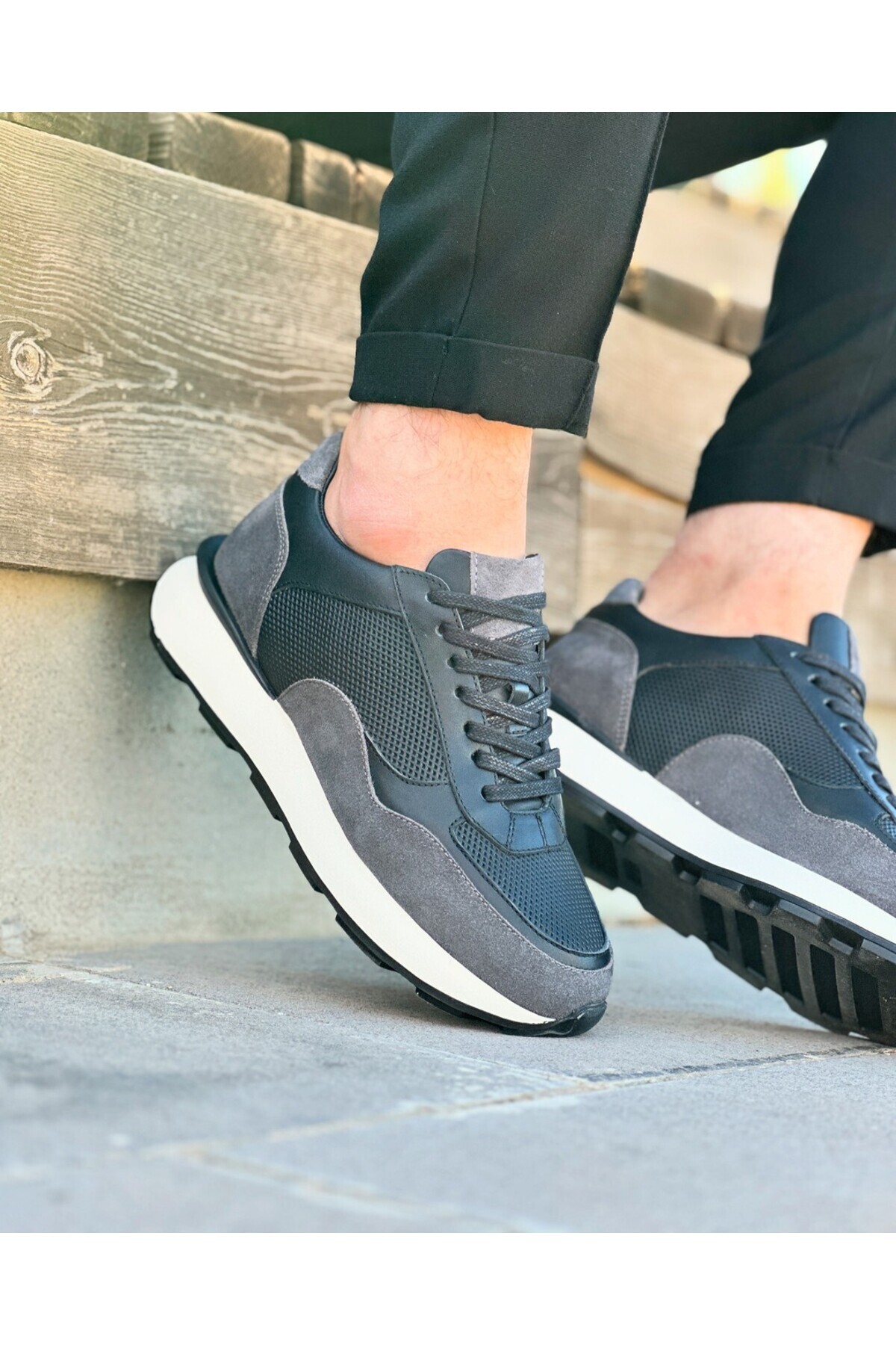 ایتالیانو آیاکابی کفش کتانی مردانه راحتی چرم اصل امبید با زیره EVA