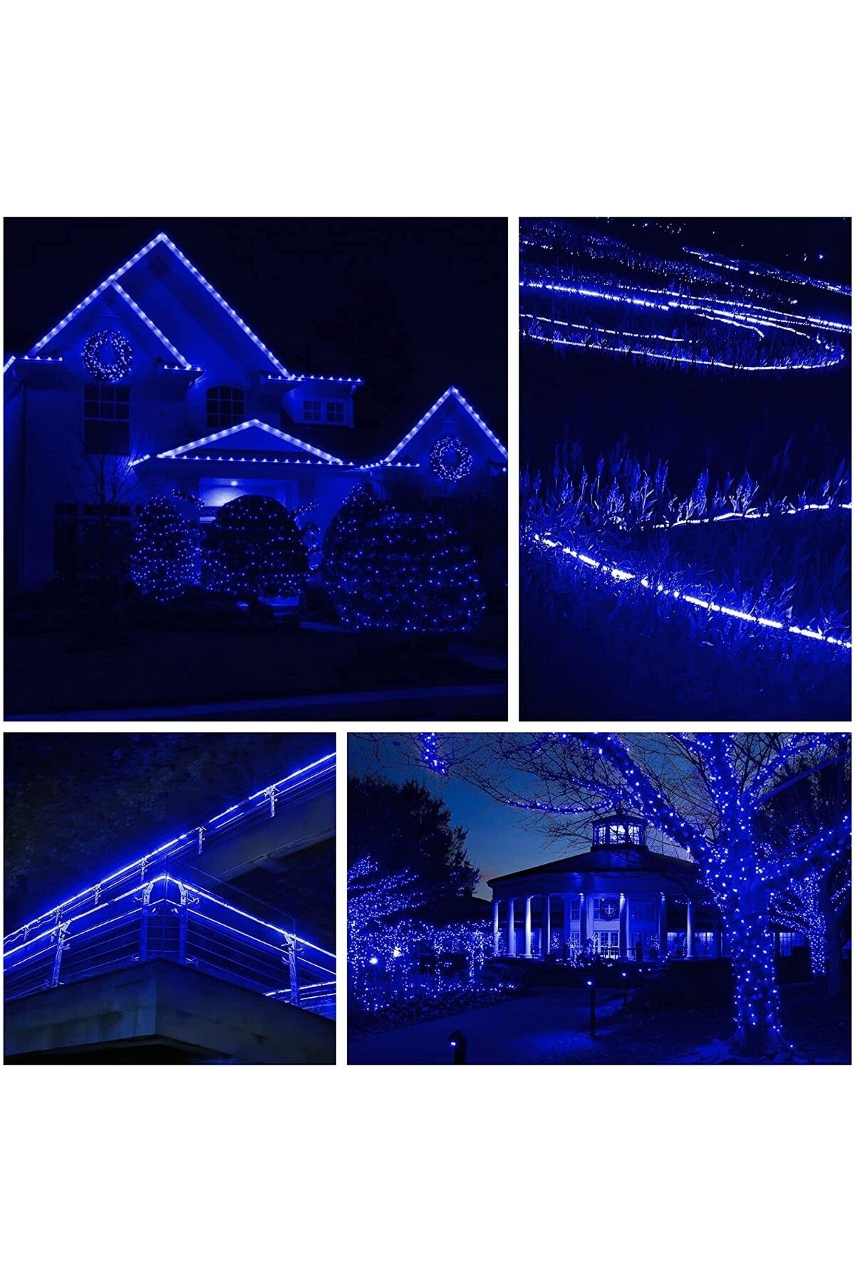 Teo-Instalatie Craciun, 32 m, 768 Led-uri, Furtun Luminos, Albastru, Transformator, Sectionabila, 220 V, 7