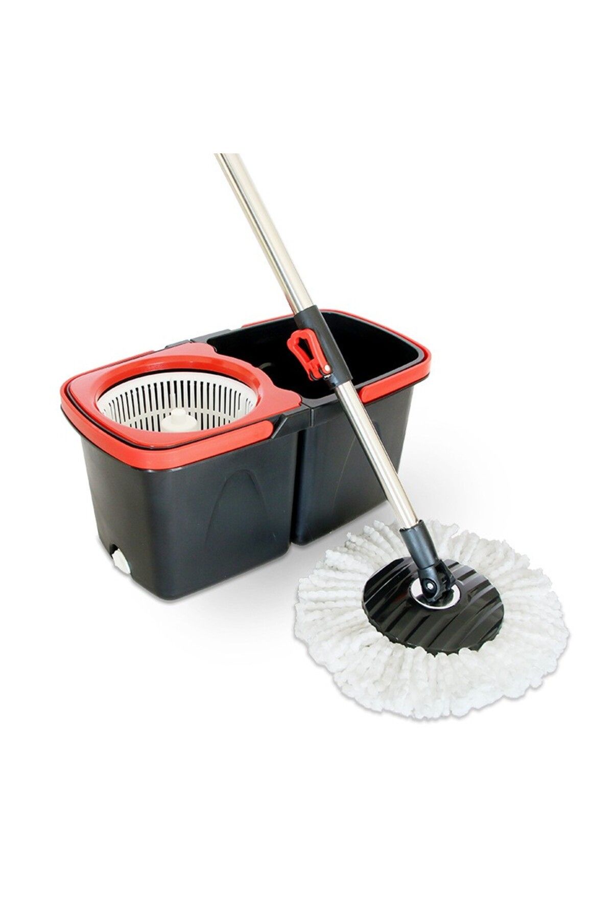 Teo-Rotating mop set with bucket, plastic and microfiber material, durable, with drain plug, removable bowl 5