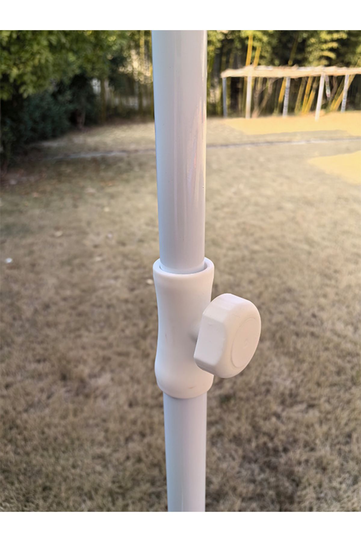 TWT-Fringe Tassel Detail Tilt Mechanism Parasol with Base 2.2m 4