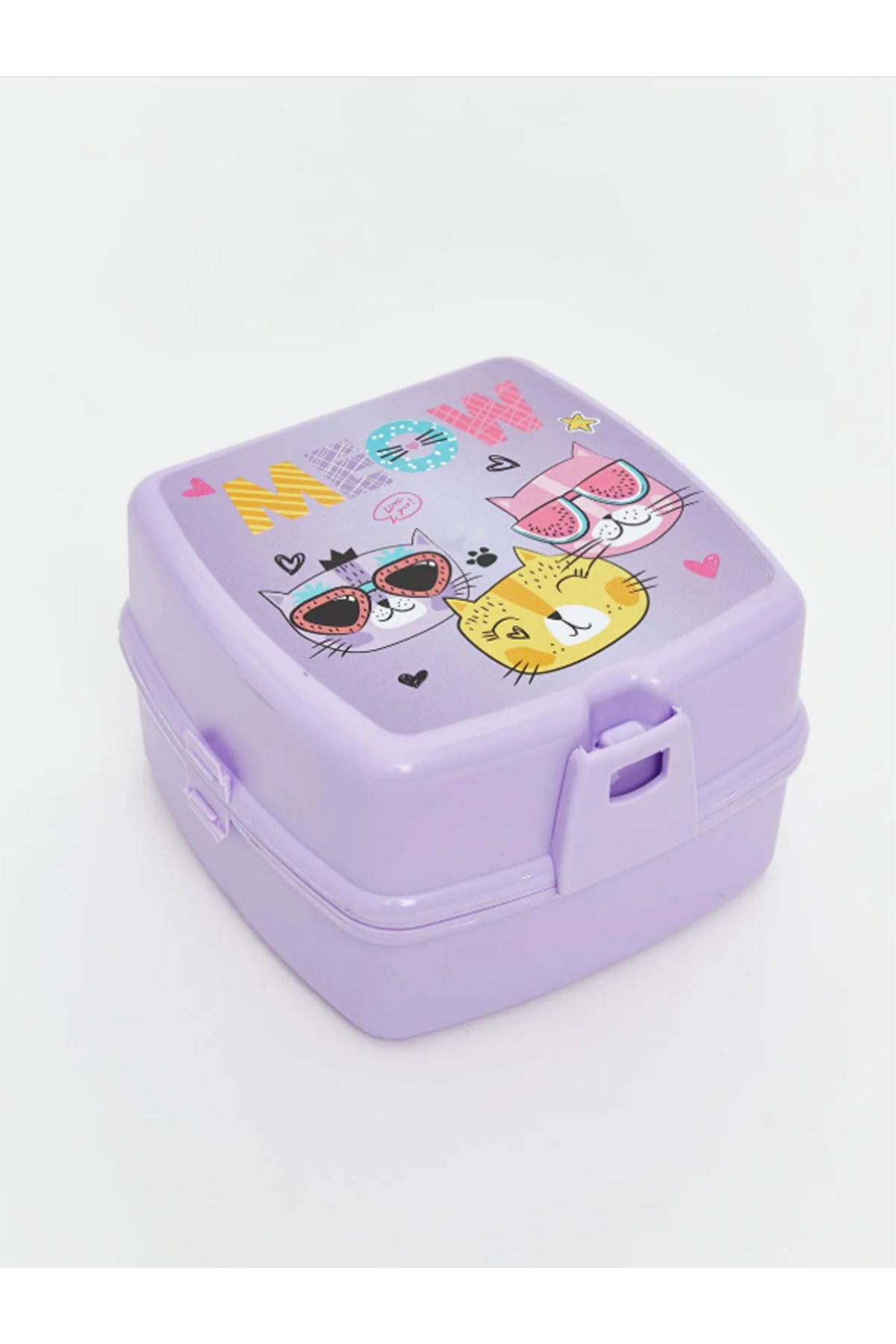 LC Waikiki-Lcw Accessories Lilac Cat Printed Multi-Compartment Storage Container 1