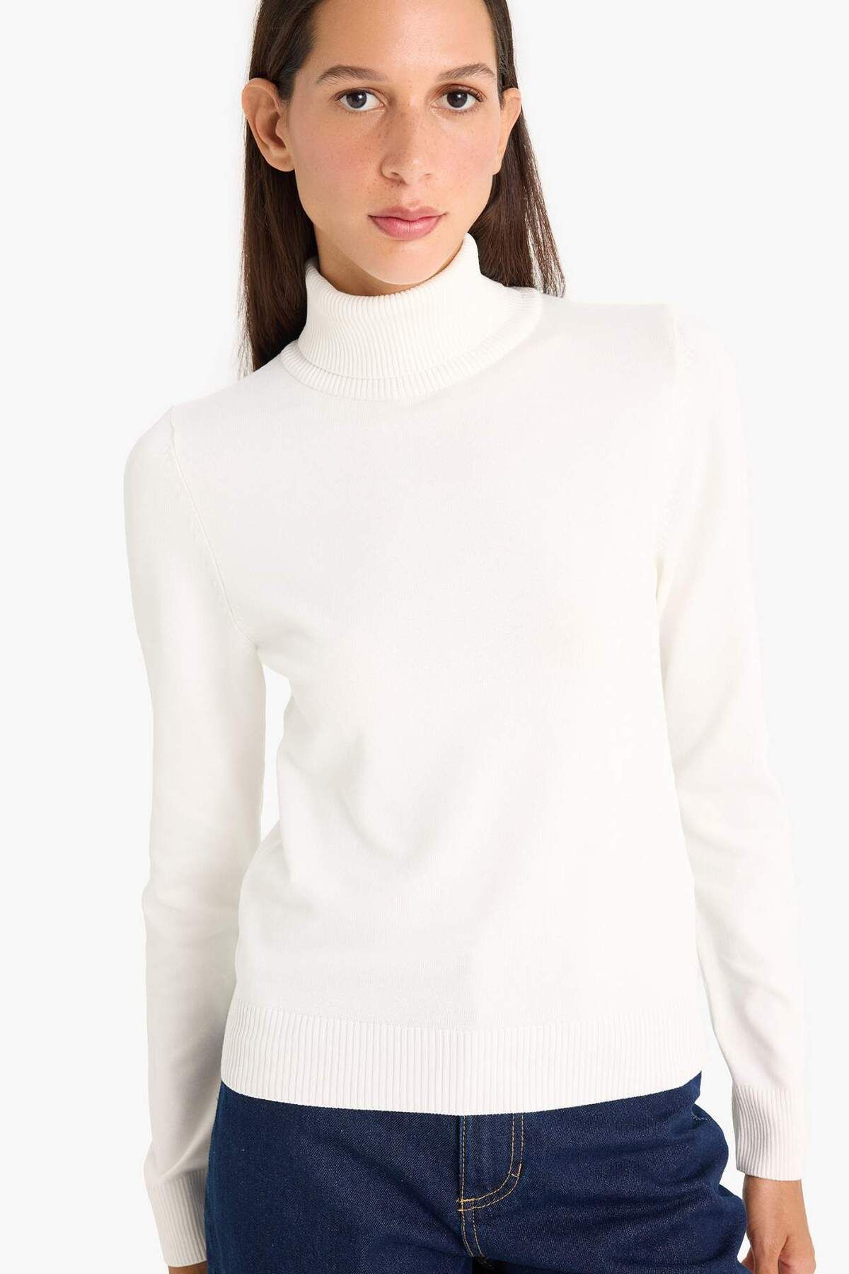 DeFacto-Regular Fit Half Turtleneck Sweater E8498Ax25Wn 1