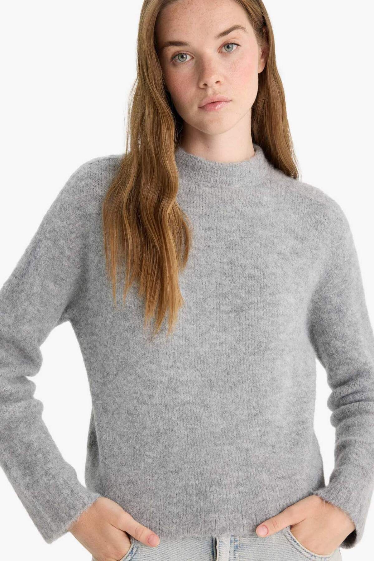 DeFacto-Regular Fit Half Turtleneck Sweater F4768Ax25Wn 1