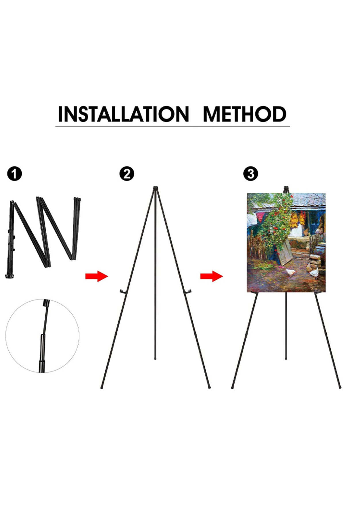 KidLe-Folding Display Frame for Drawing Board, Tripod Art Poster Frame 3