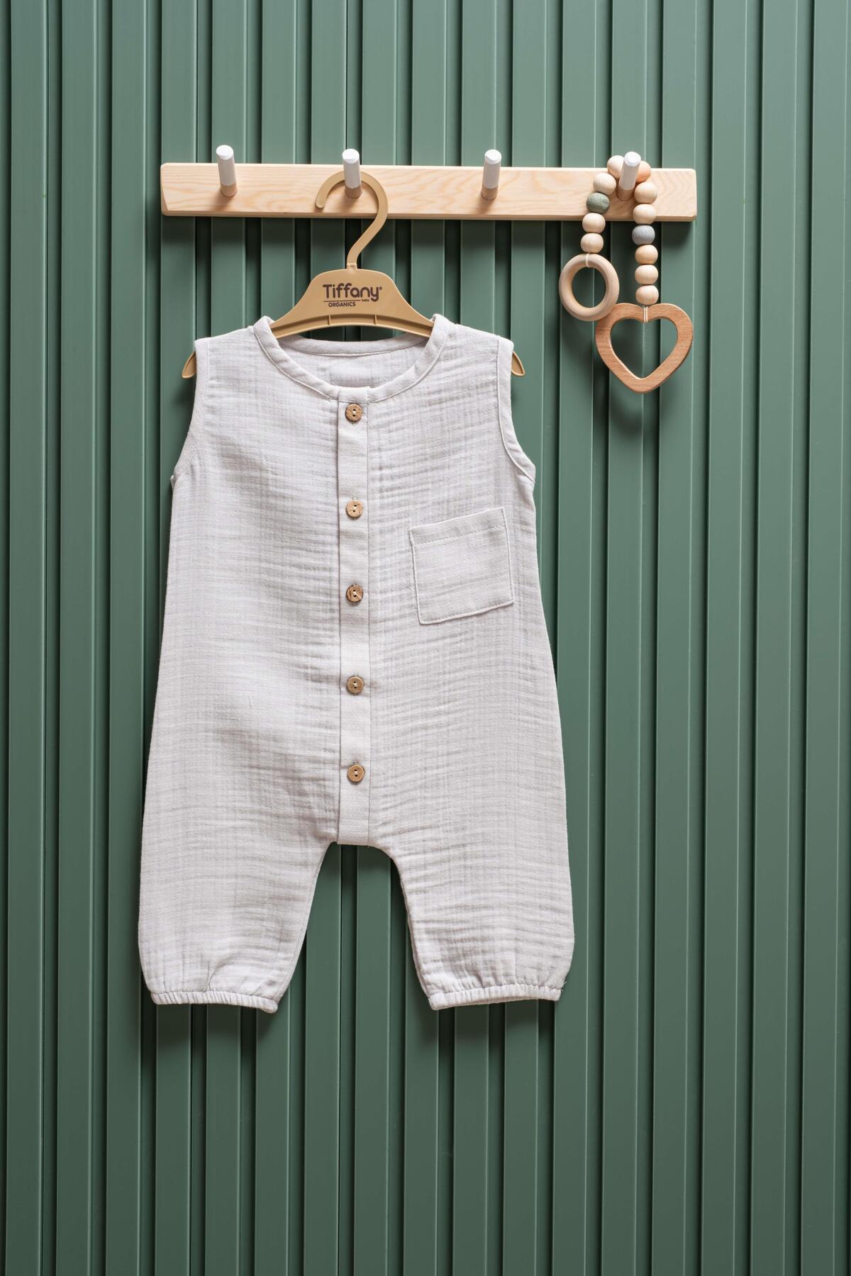 Tiffany Müslin Uzun Atlet Tulum 3 24 Ay %100 Pamuk Bebek Yazlık Tulum fotoğrafı 3 (önizleme)