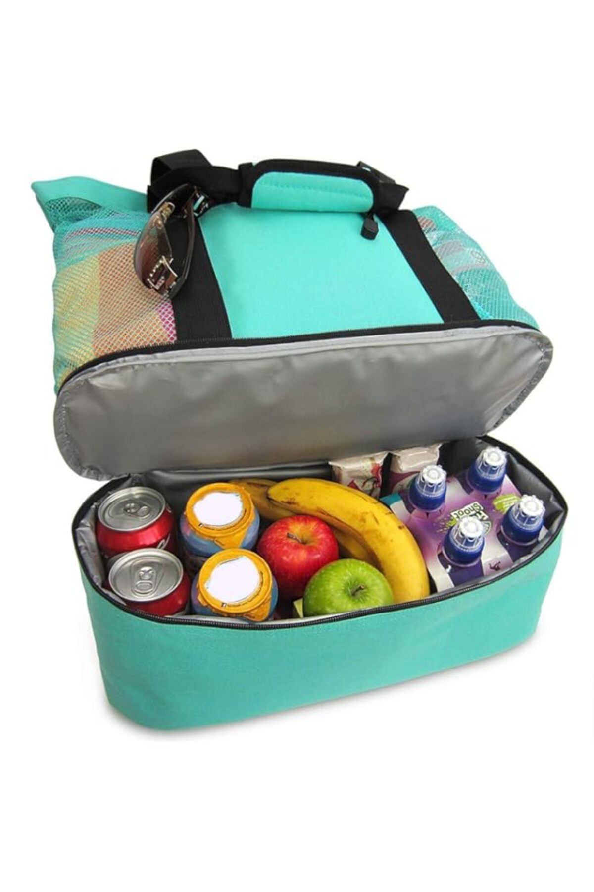 Generic-Endosy Aruba Mesh Beach Tote, Multi-function Picnic Beach Bag With Zipper Top And Insulated Picnic 1