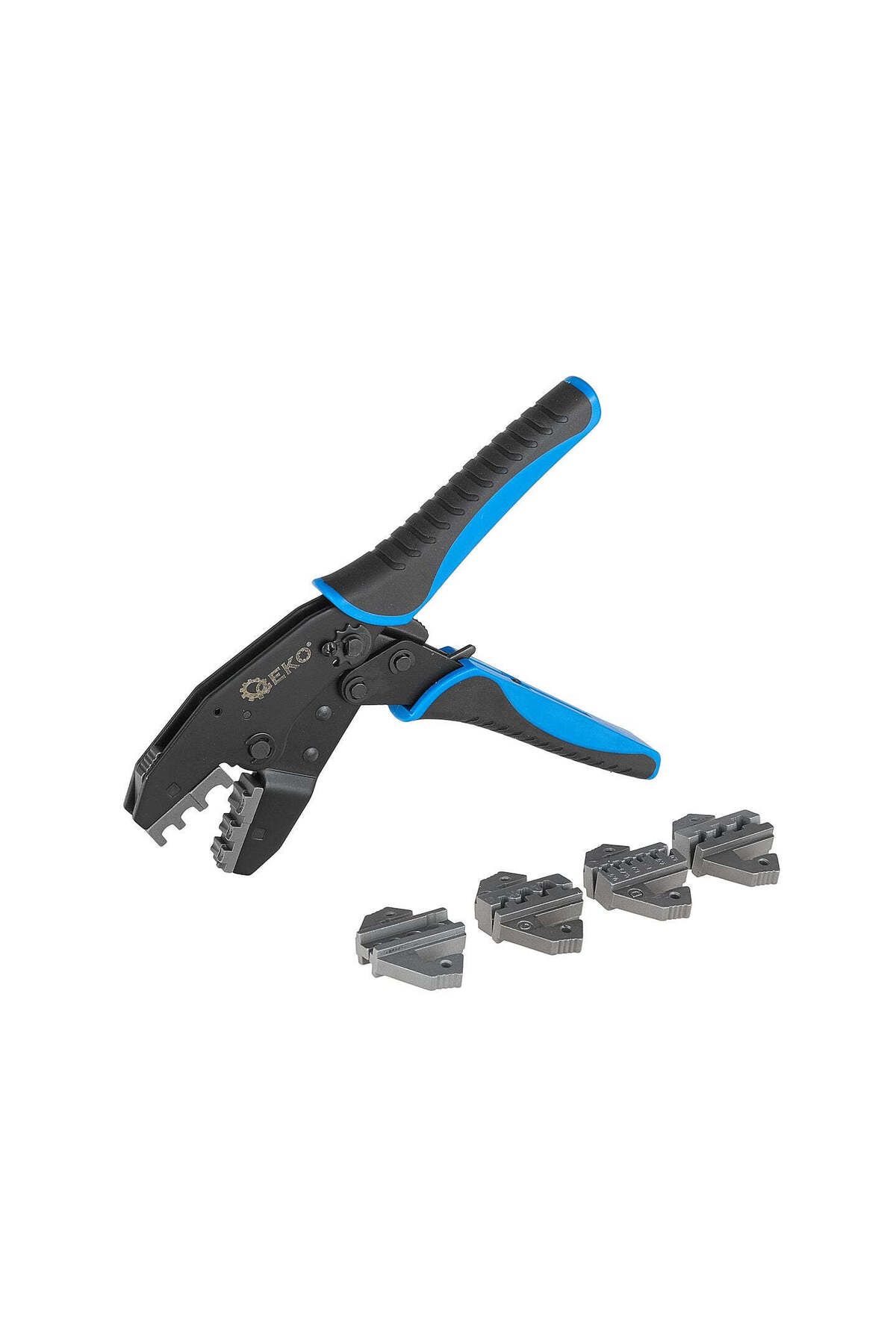 GEKO-CRIMPING PLIERS FOR CONNECTORS AND SOCKETS WITH 5 INTERCHANGEABLE HEADS 4