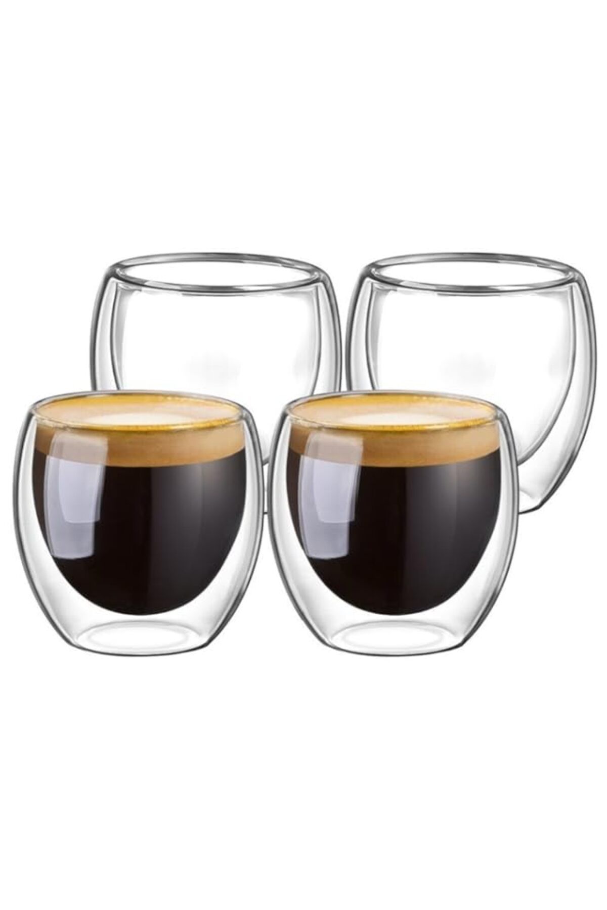 Generic-DomoWin Double Walled Glasses for Espresso Coffee Turkish Tea, Espresso Coffee Cups 80 ml Set of 4 1