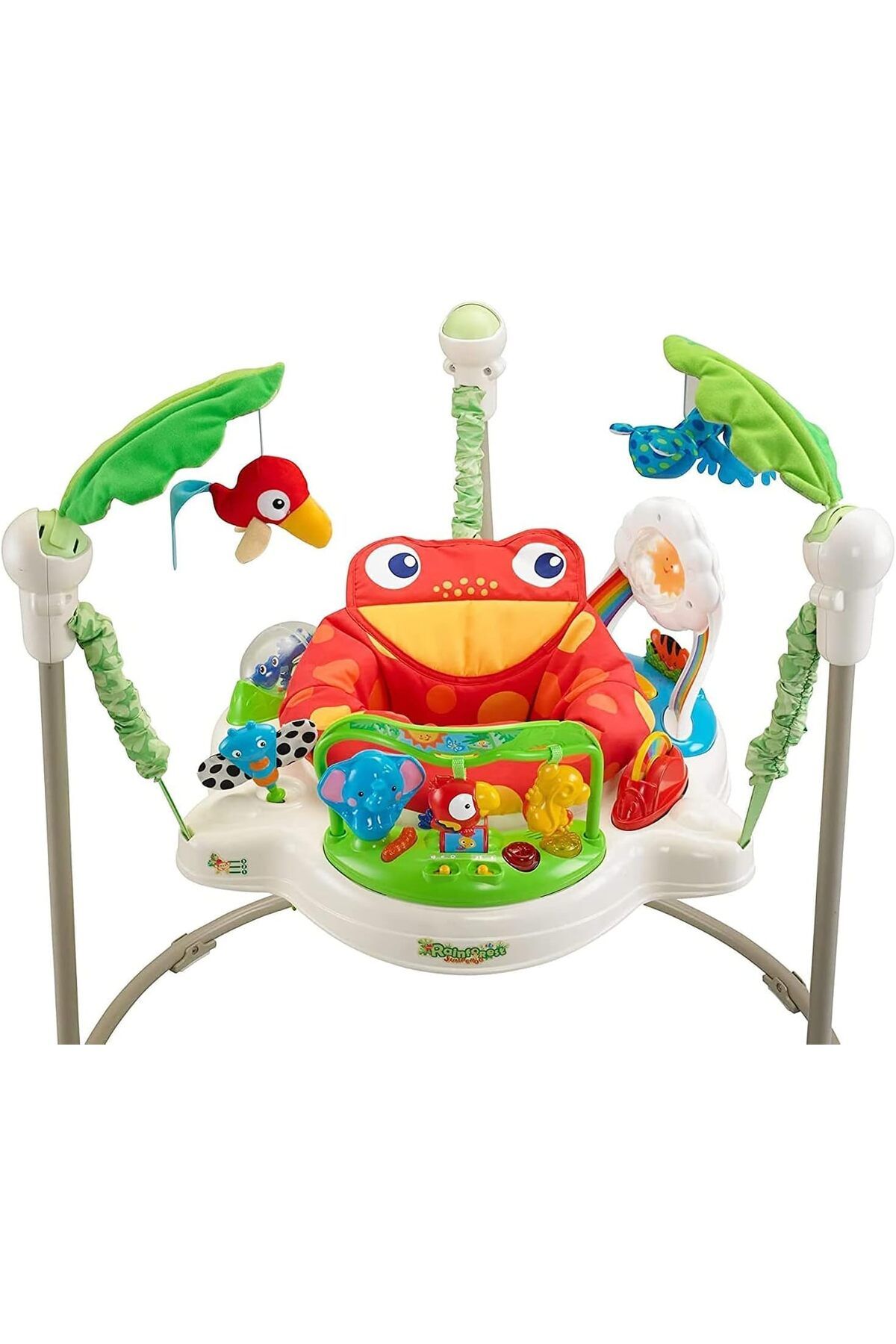 rexa-Baby Jumperoo Musical Frog Bouncer for multi-sensory fun with a rotating seat for all-round vision and engaging toys 5