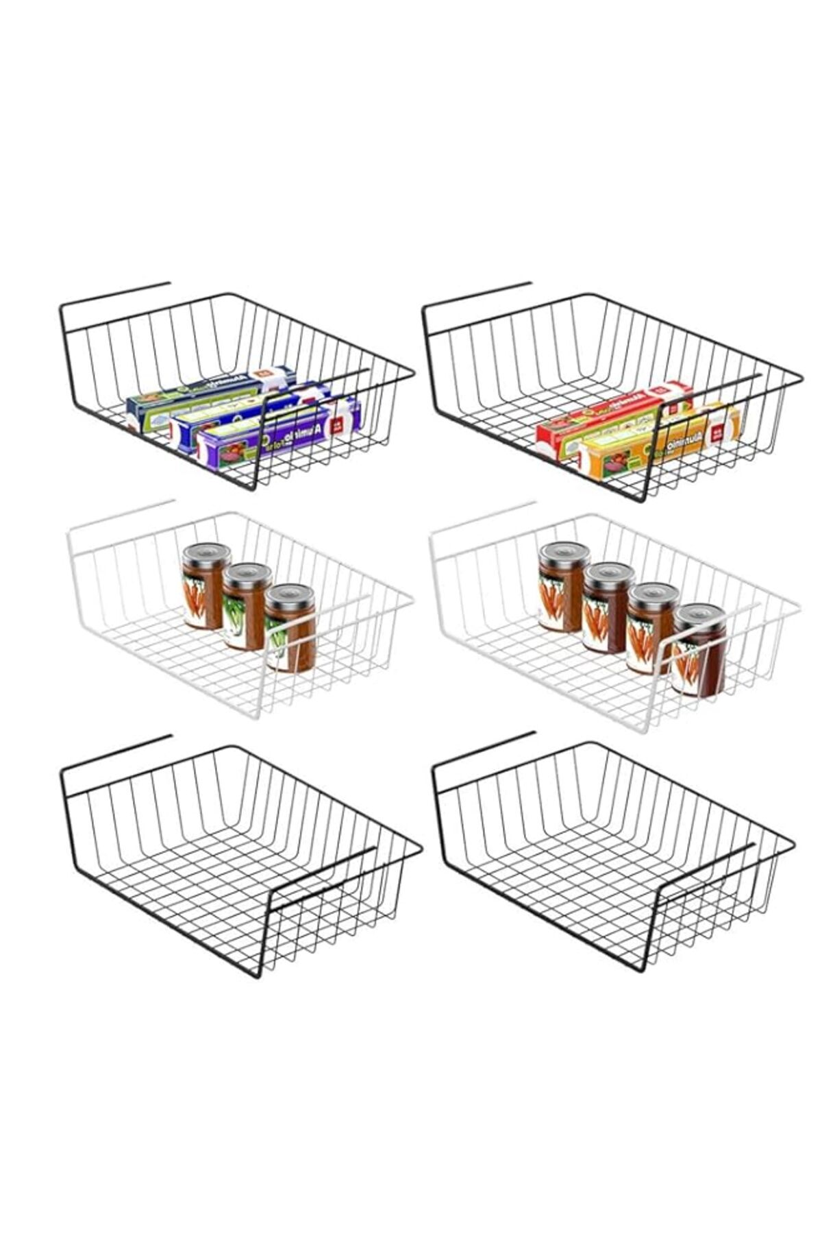 Generic-Veckle Under Shelf Basket, 6 Pack Under Shelf Wire Baskets Undershelf Storage Hanging Baskets Add-o 1