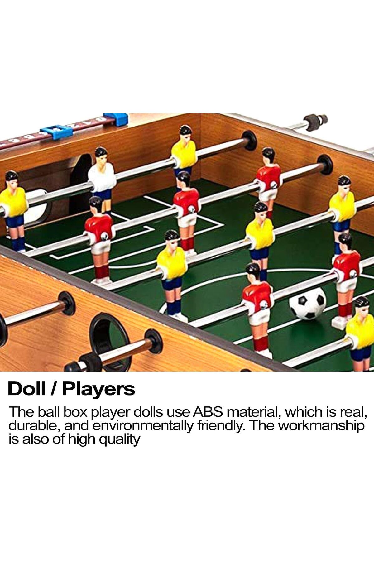 rexa-Portable Foosball Table with 6 Handles Easy to Assemble Suitable for Family Parties and Game Room 69 x 37 x 62 cm 6