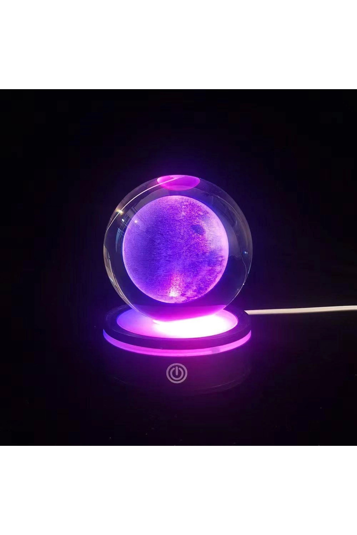 ELEKTRİK DOKTORU Usb&039Li Plastik Altlıklı Dolunay Dönen Cam Küre