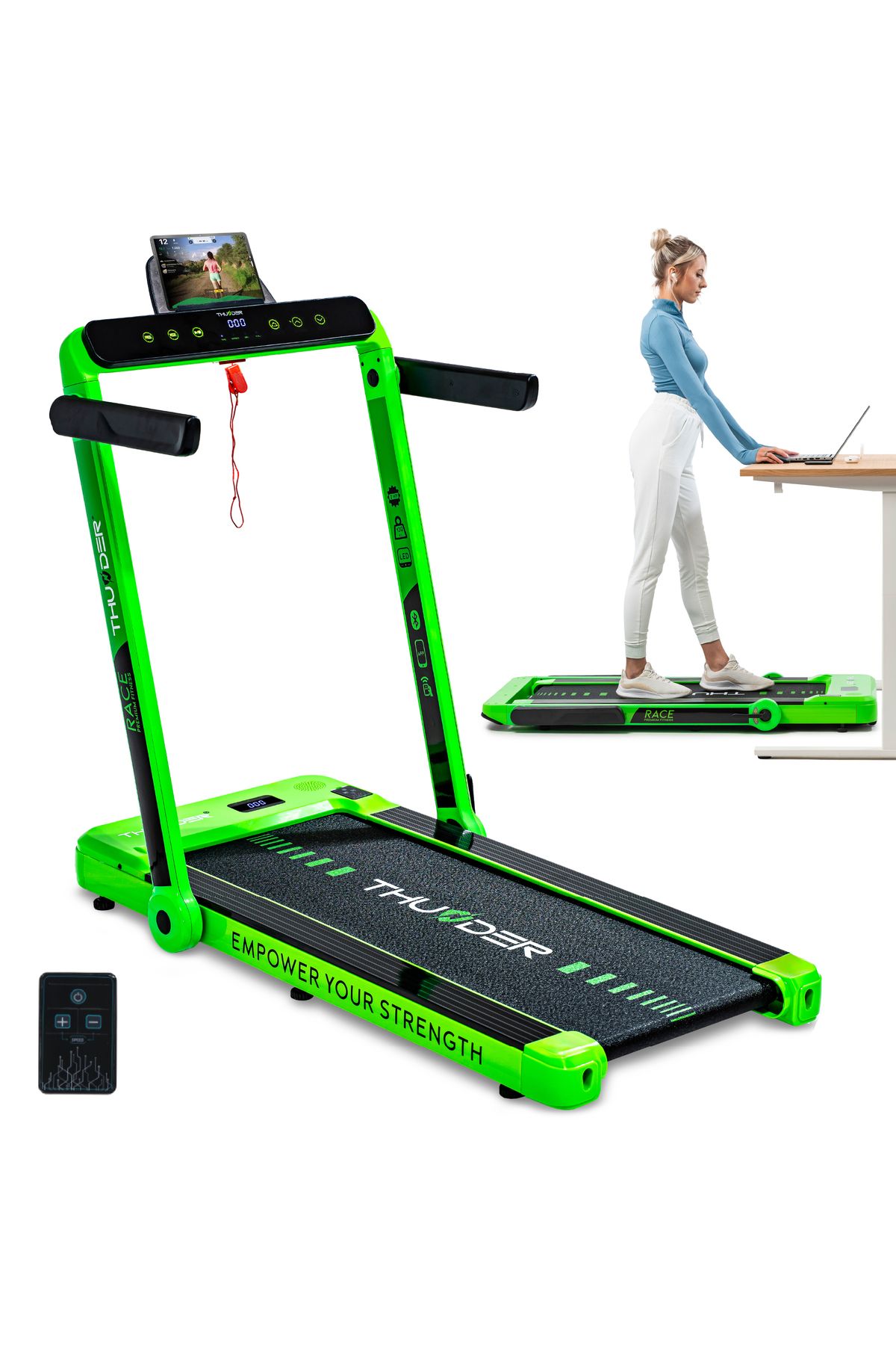 Thunder-Electric treadmill, Race-Green, Maximum speed 14km/h, maximum supported 130kg 1
