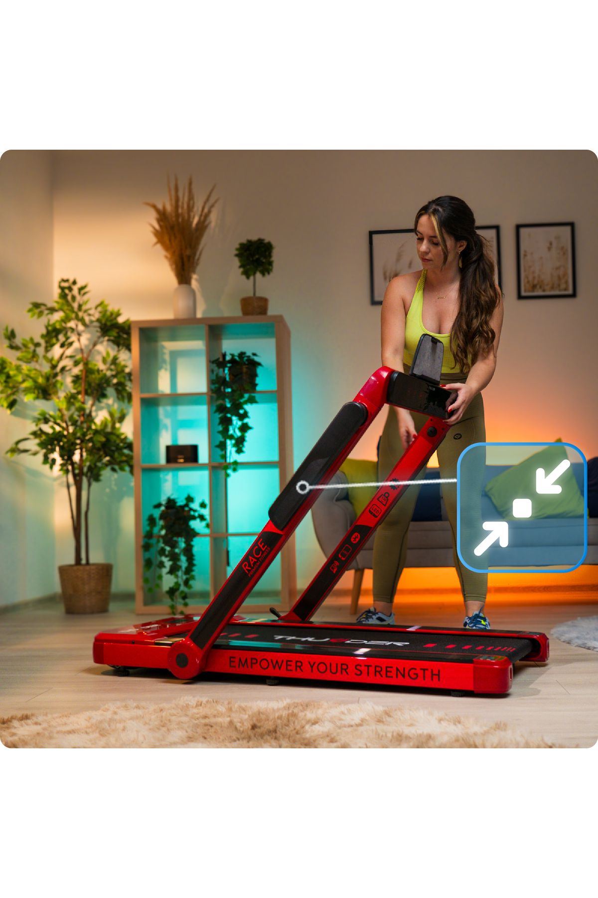 Thunder-Electric treadmill, Race-Red, Maximum speed 14km/h, maximum supported weight 130kg, Red 5