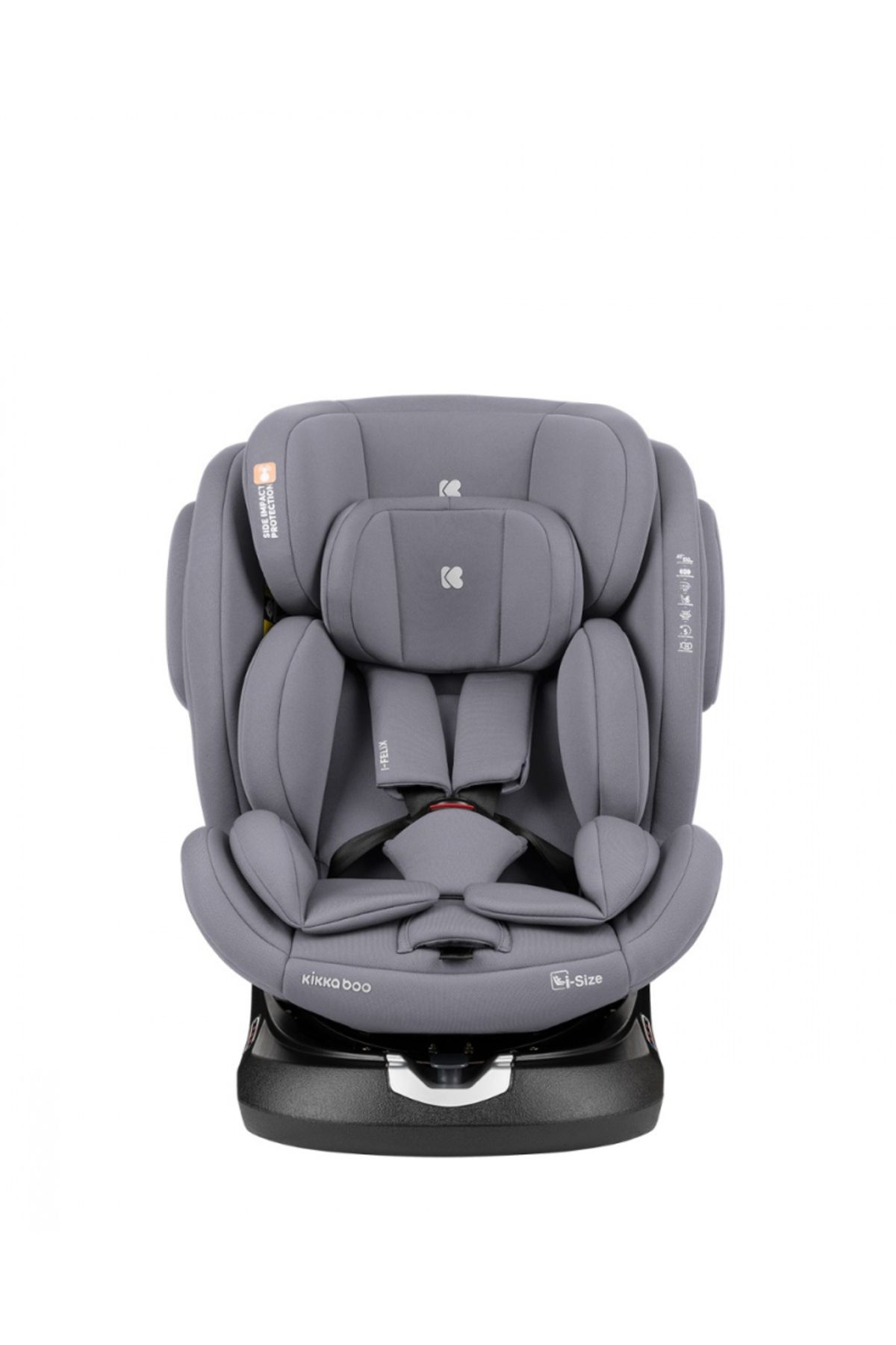 Kikka Boo-Child car seat with ISOFIX KikkaBoo I-Felix LightGrey, I-Size approved 40-150cm, R129, SPS-Prote 5