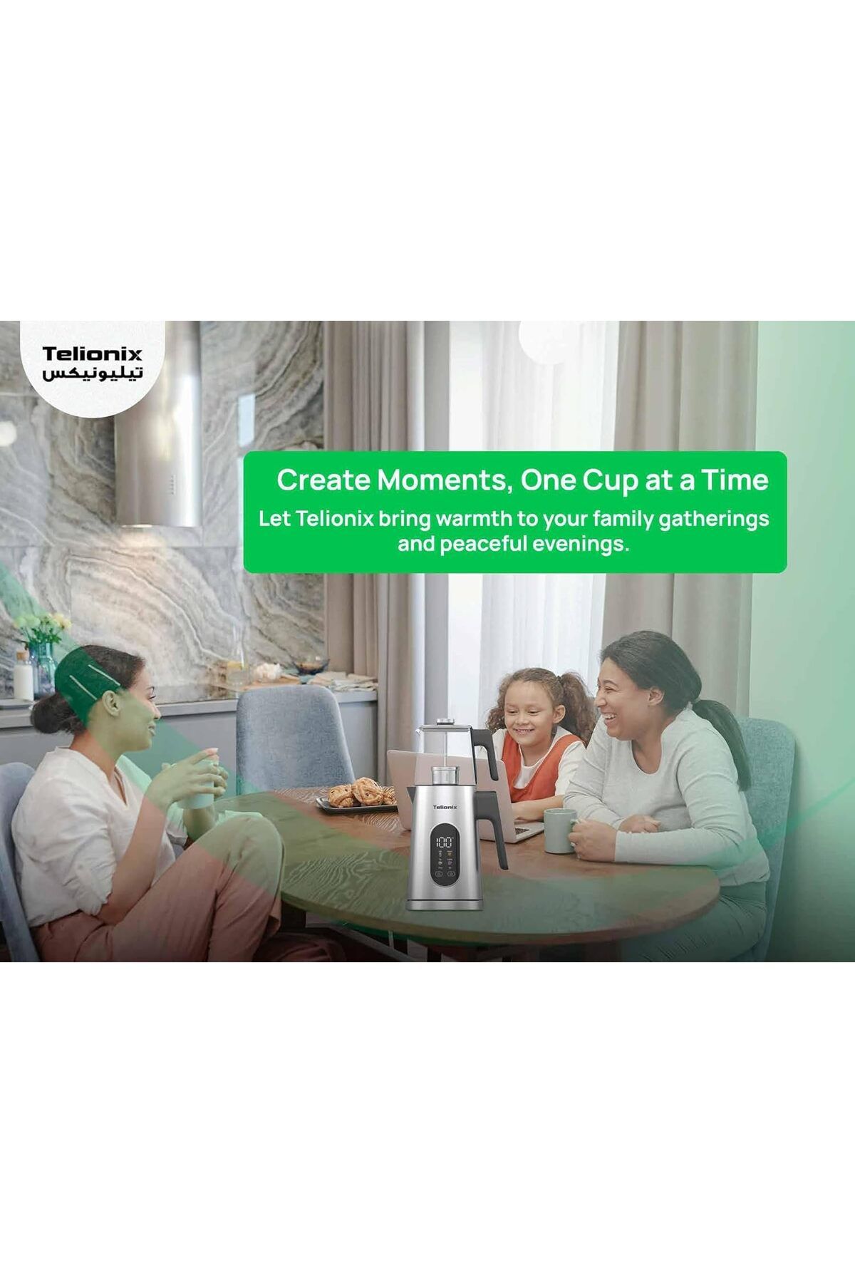 TELIONIX-Smart Tea Maker, 1.7L Kettle with 1.0L Glass Teapot, Variable Temperature Control, LED Disp 8