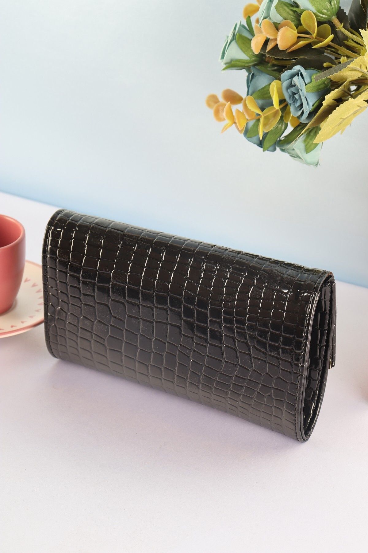 weem bag-Elysara Eb0399 |   Crocodile Pattern Fancy Slatted Portfolio Bag 2