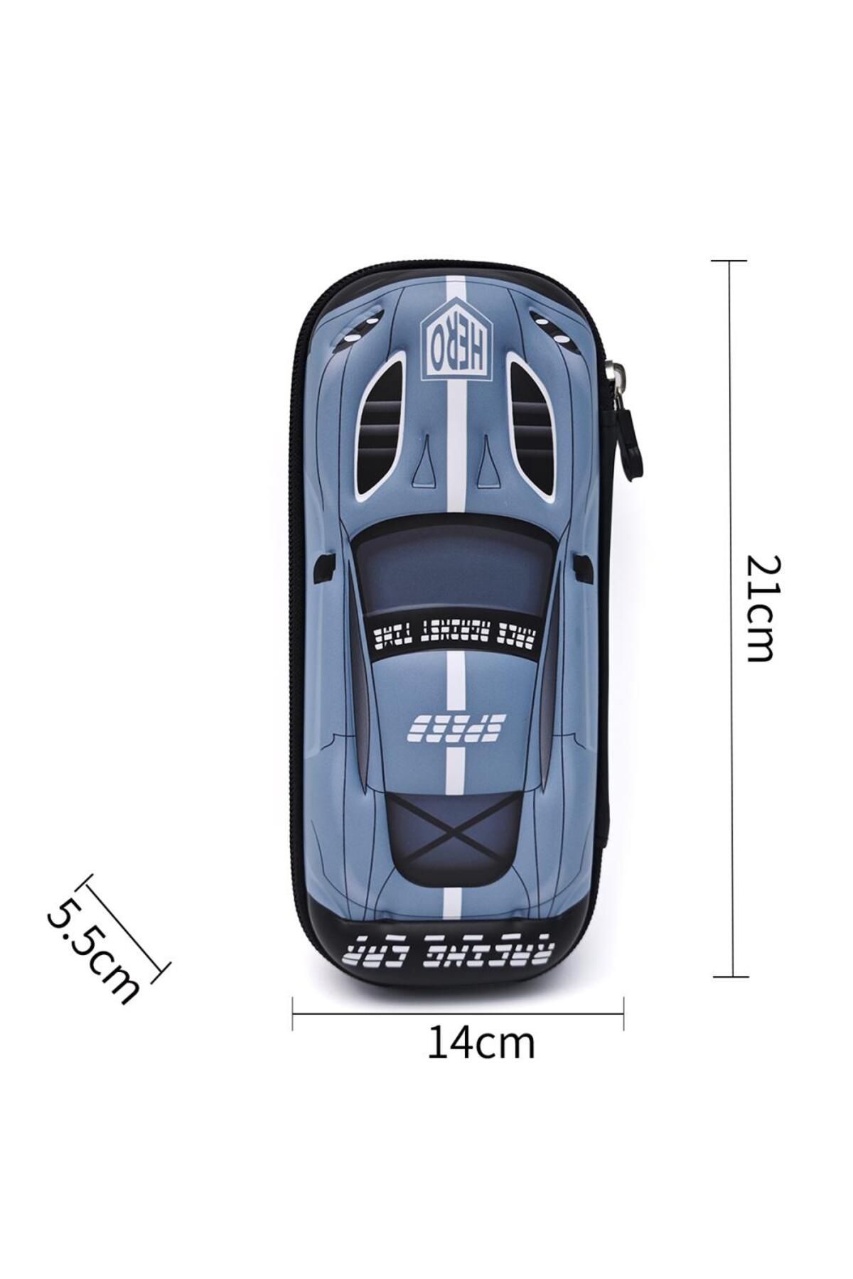 DNS-Boys' school pencil case, with 1 compartment 1 zipper, unequipped, 3D Car, gray JS-6661 3
