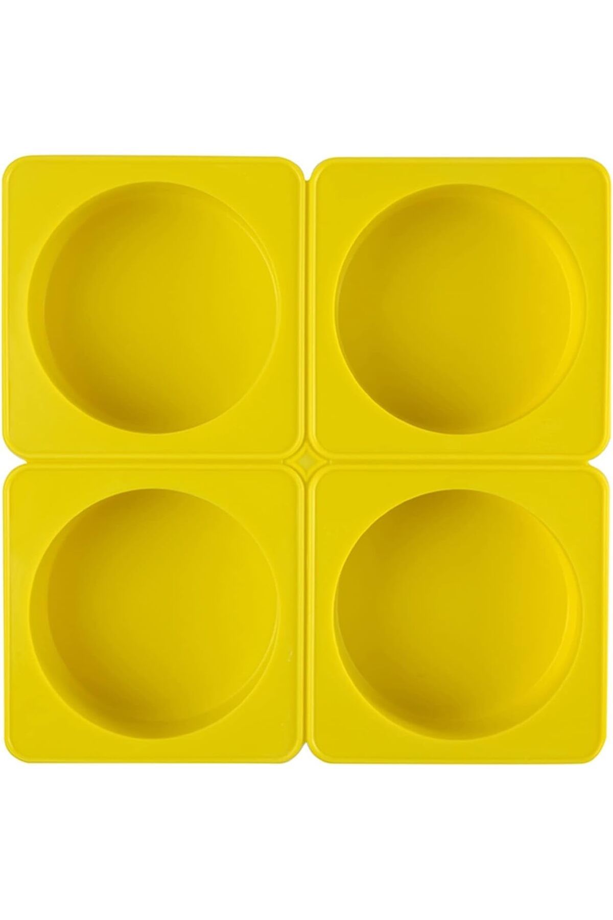 awwaline-Set 4 silicon molds, awwaline, round, yellow, ideal for muffins, cakes, eggs, DIY projects, wax, can 1