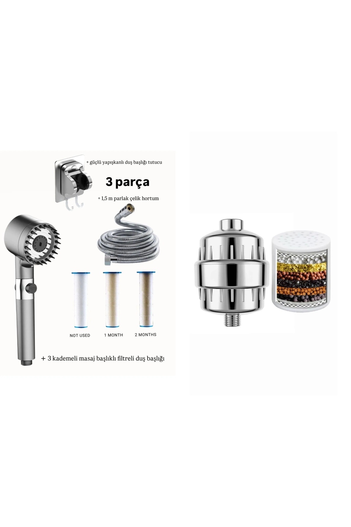 Bodhair 3'lü Set + Duş Filtresi